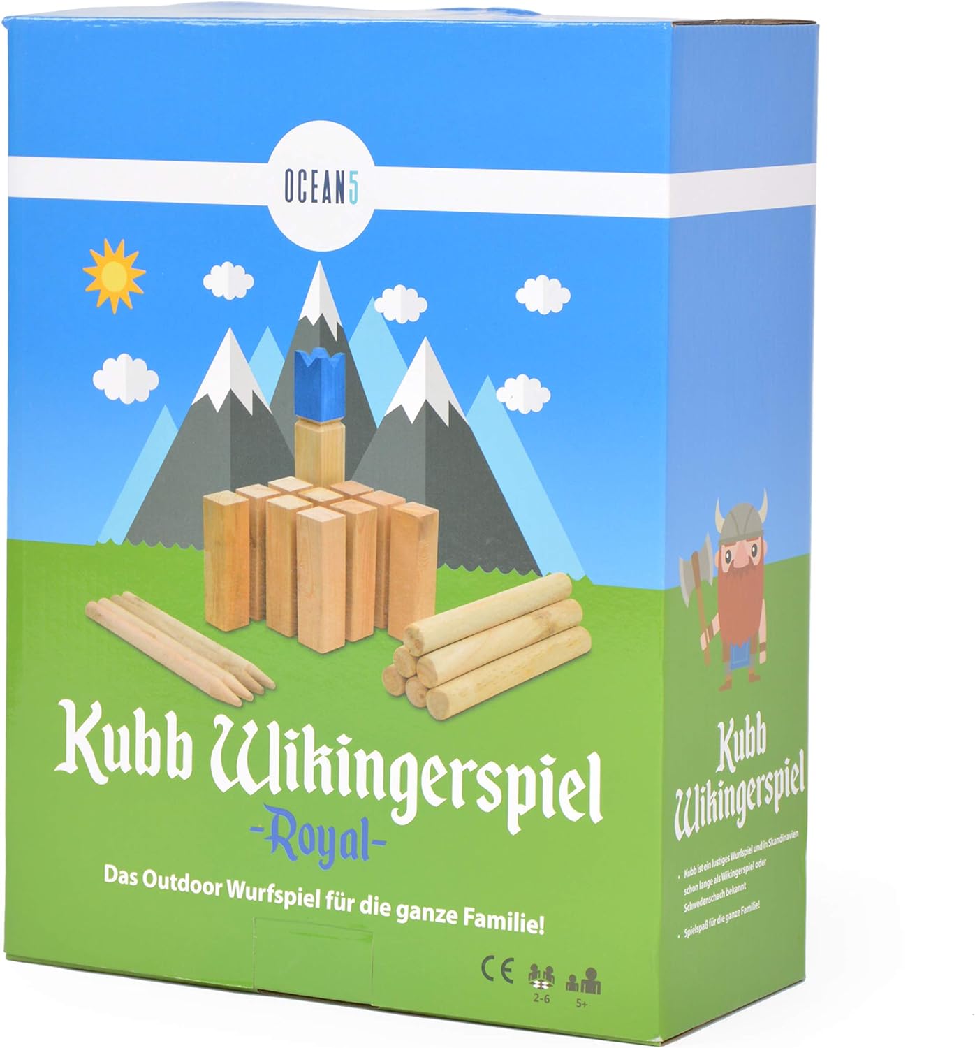 Wikinger Wurfspiel 7115365058, Kubb Royal - 30 X 5,2 X 5,2 Cm König