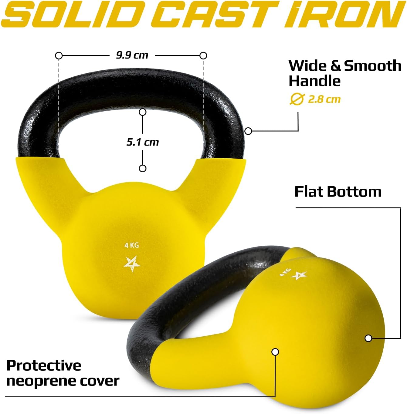 Kettlebell mit Neopren, B. 4 kg