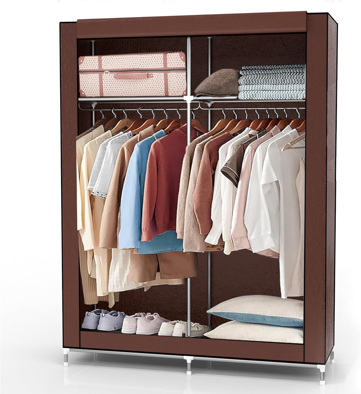 Faltschrank mit Reissverschluss und Kleiderstange, Biber Braun
