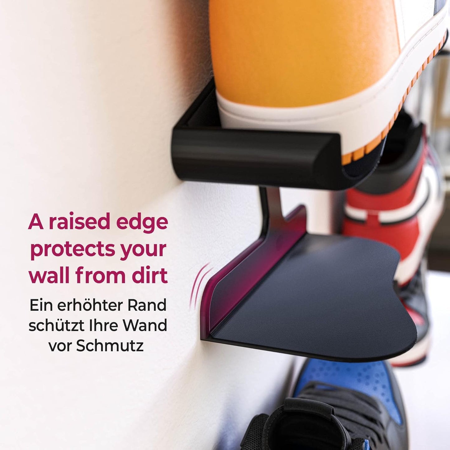 Sneaker Wandhalterung, 1 Stück Schwarz