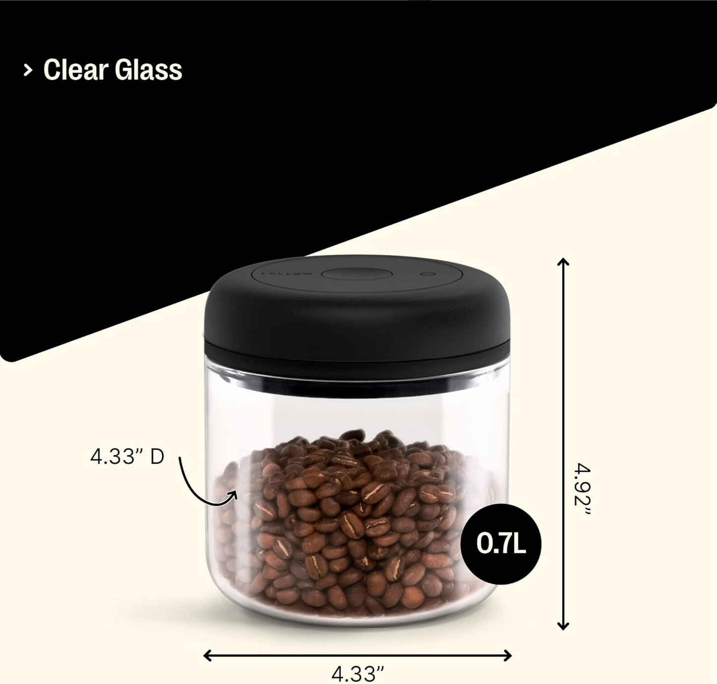 Atmos Vakuumbehälter mit integrierter Vakuumpumpe, Sauberes Glas / 0,7 Liter