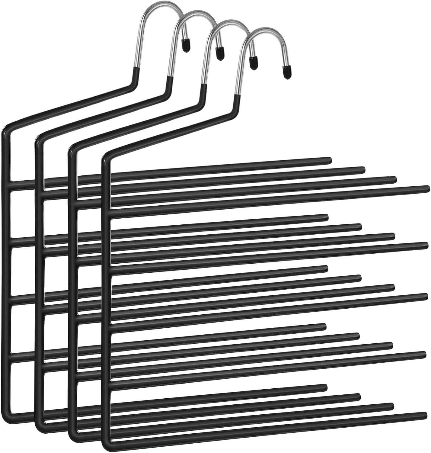 Hosenbügel-Set, 4 Stück, Schwarz