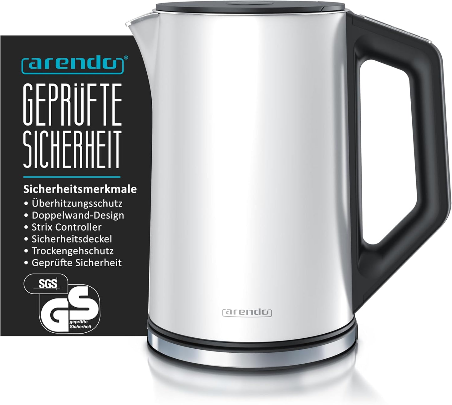 Wasserkocher mit Temperatureinstellung, B: Weiss