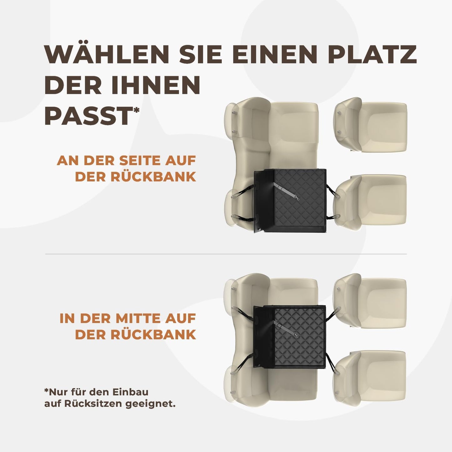 Extra Stabiler Hundeautositz mit Sicherheitsgurt, M Schwarz