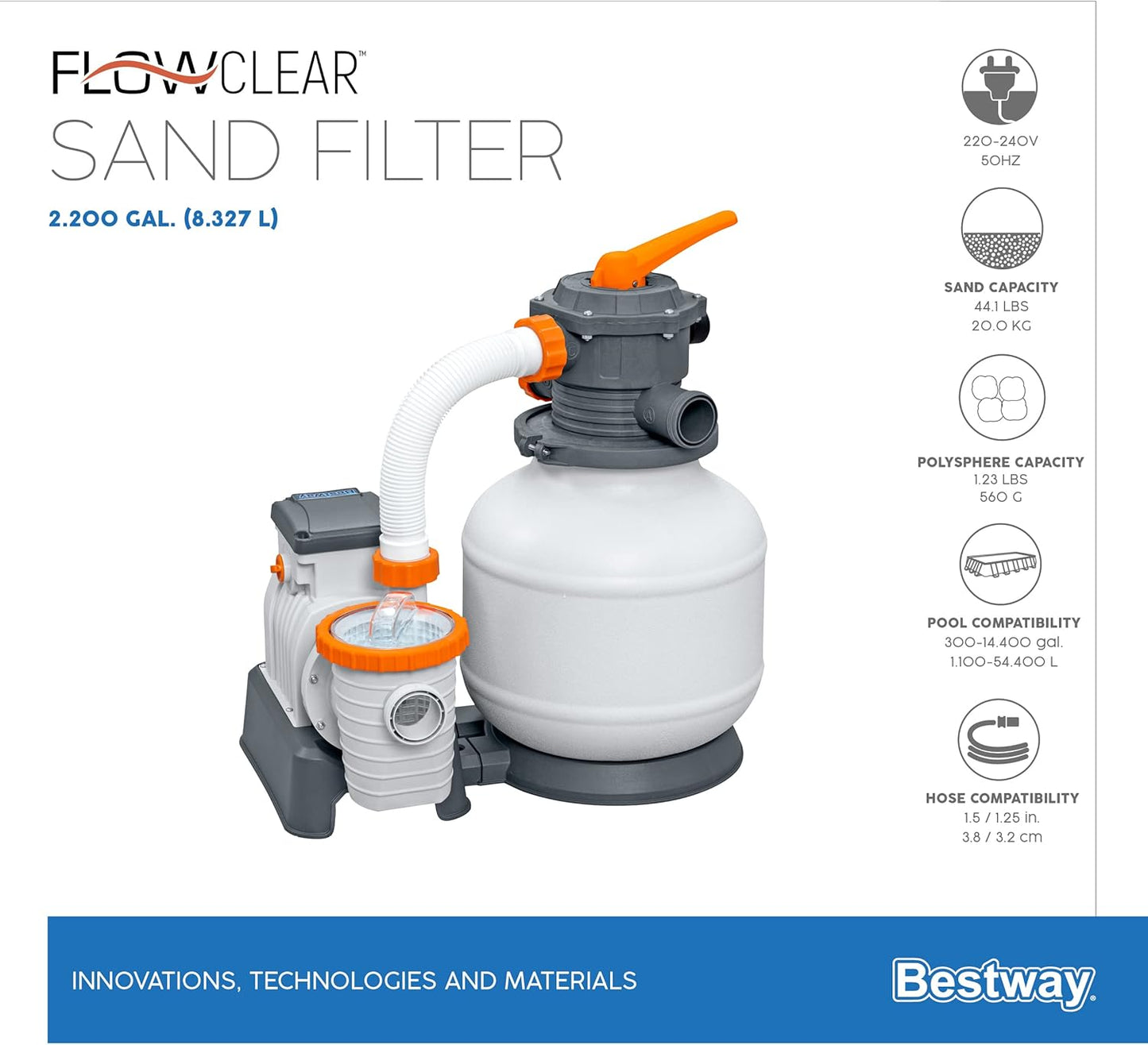 Flowclear Sandfilterpumpe, 8 327 l/h