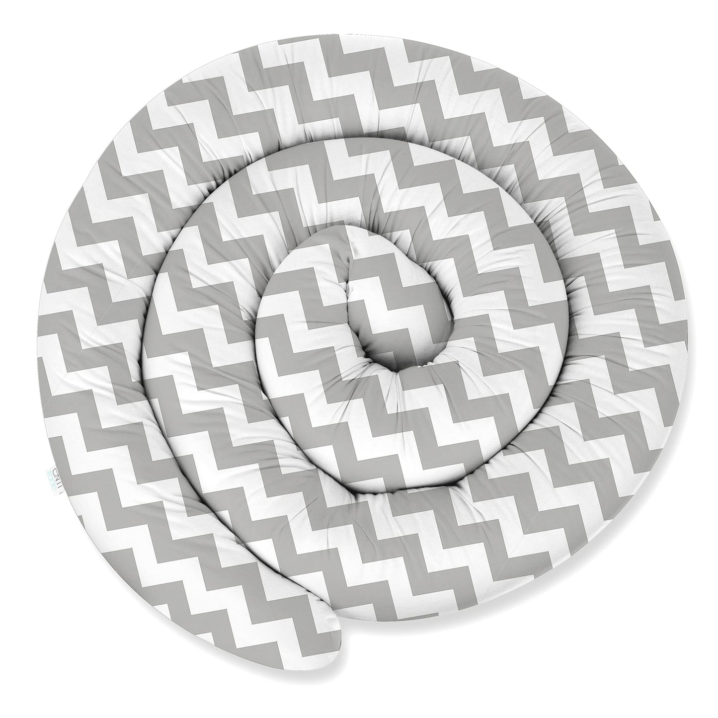 XXXL Bettschlange 400 cm für Allergiker, 10 – Grau und Weiss – Zickzack 400 cm