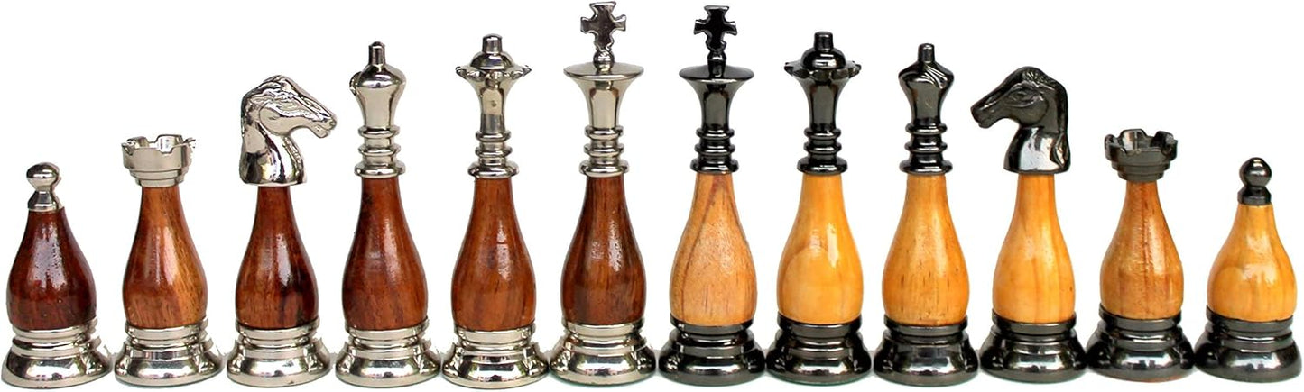 Sammleredition Schachfiguren, 3.5" Holz Messing
