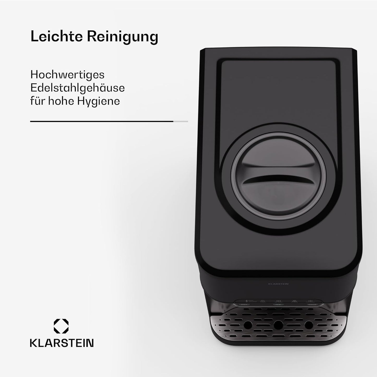 Eiswürfelmaschine mit Selbstreinigung, Schwarz 3 in1 Warmwasser Mechanisch