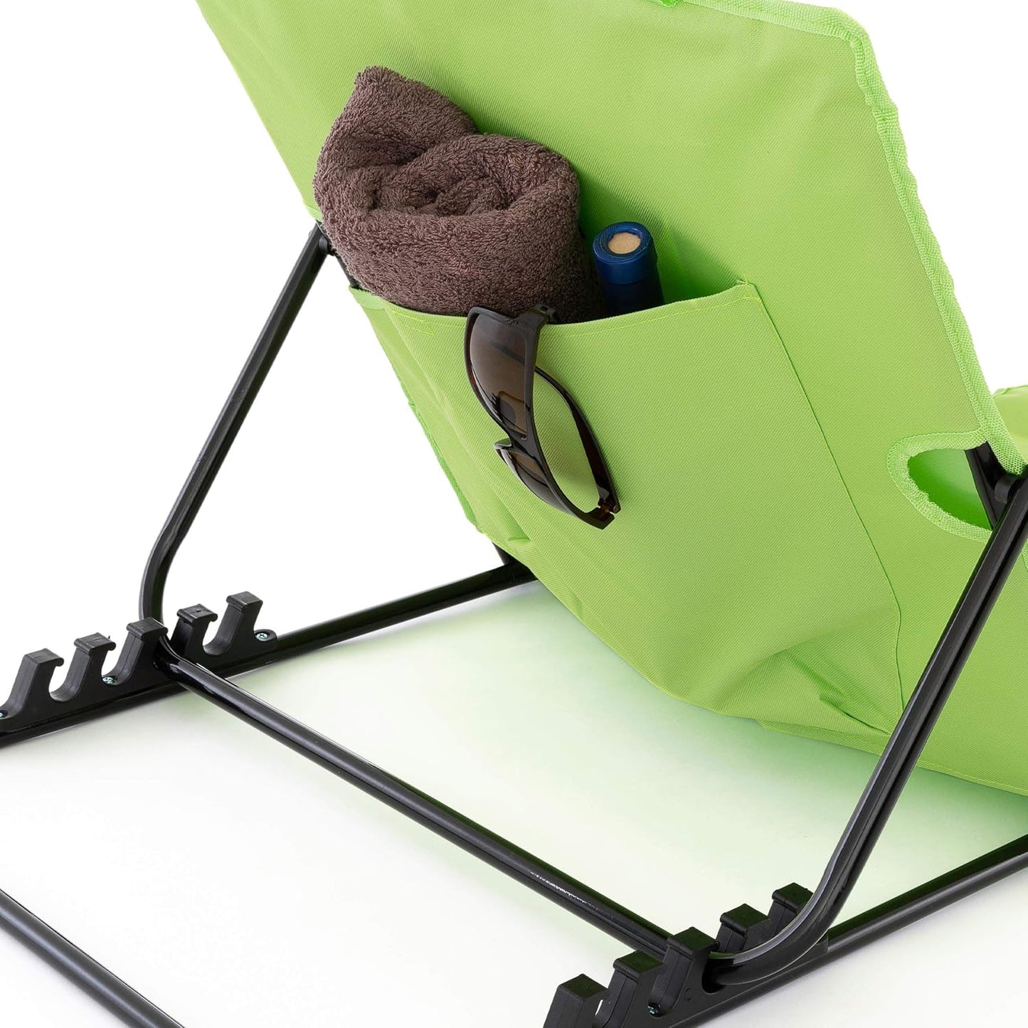 2-teiliges Strandmatten-Set mit verstellbarer Rückenlehne und Tasche, Grün
