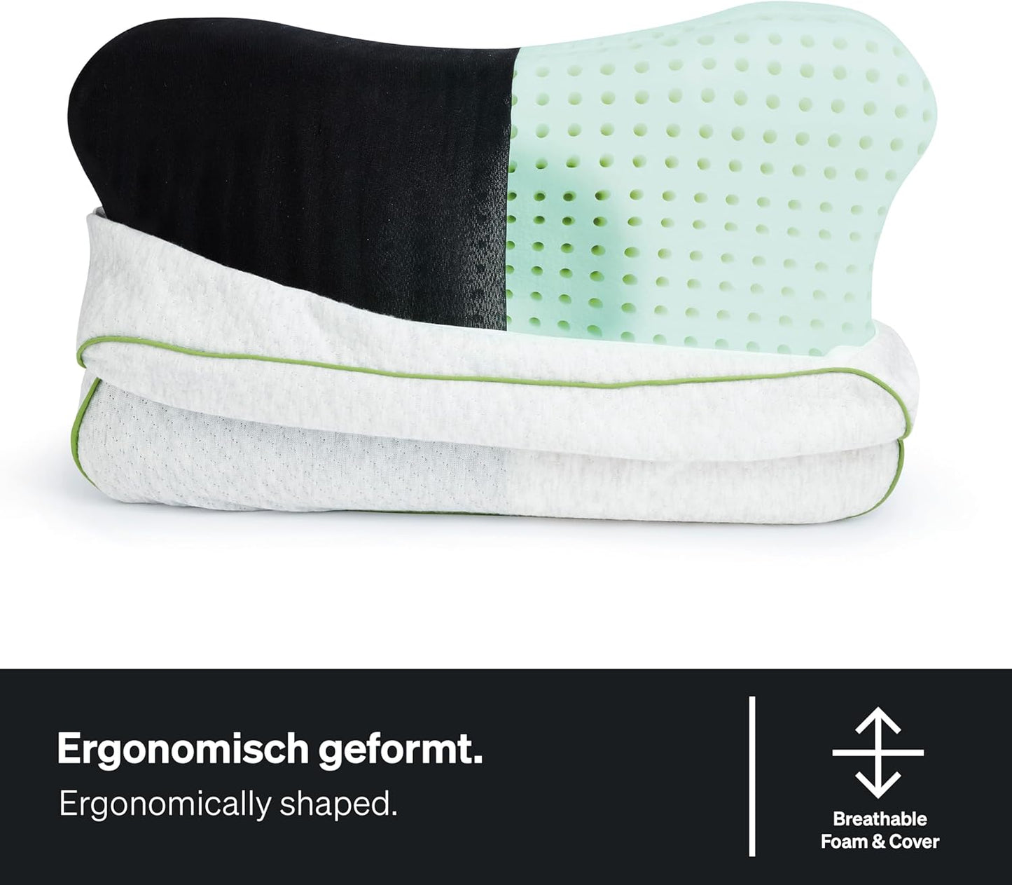 Ergonomisches Nackenkissen mit Bezug und Travel Bag, Kissen + Kissenbezug Climate