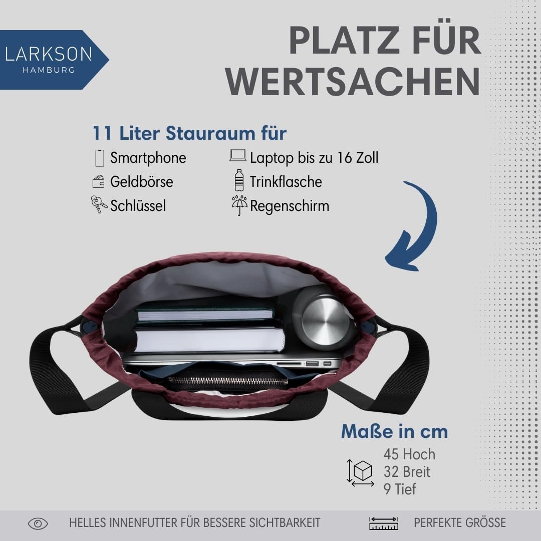 Turnbeutel No 7 mit Aussentasche, Blau Berry