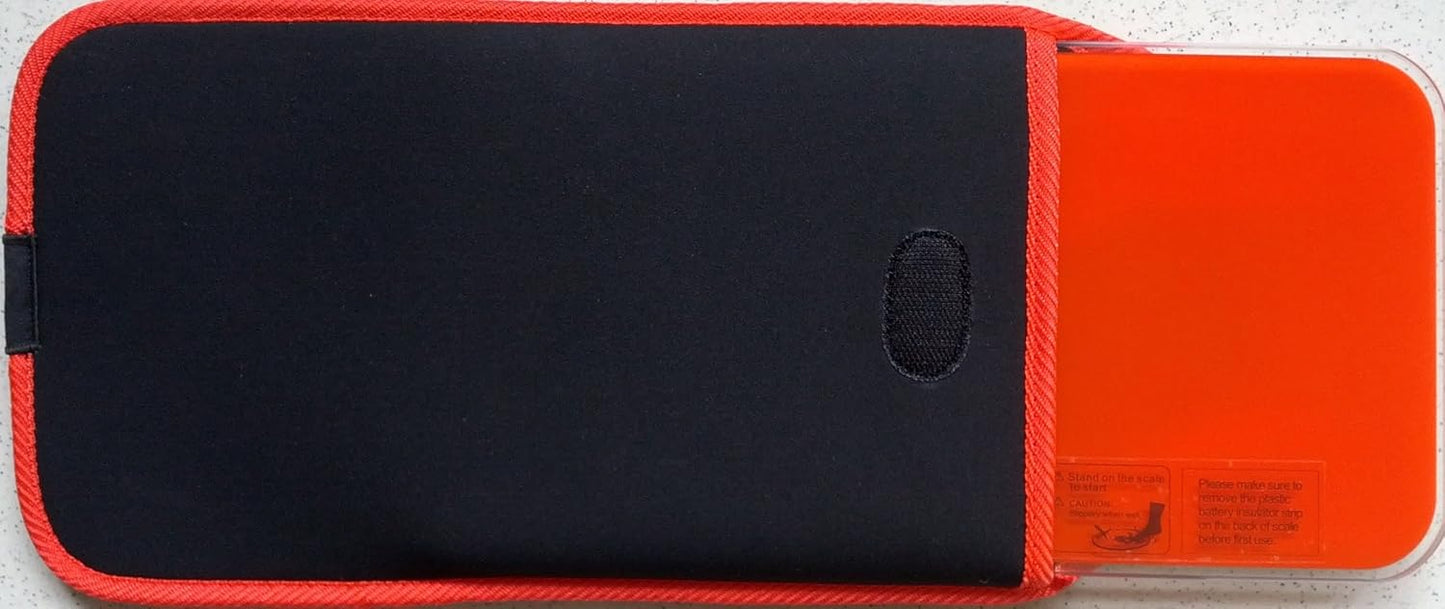 Mini Personenwaage mit Reisetasche, Rot Orange