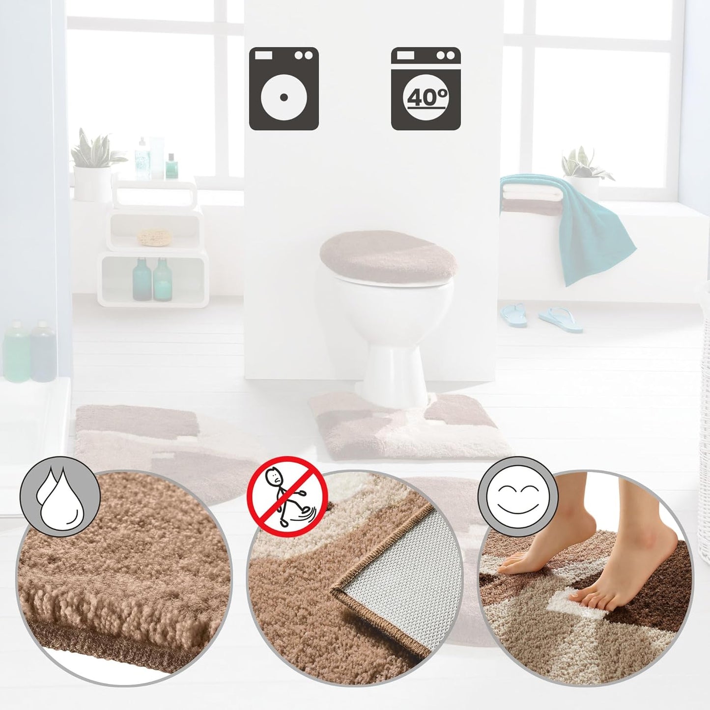 WC-Vorlage, Braun WC-Vorlage - 50x50 cm o. Ausschnitt