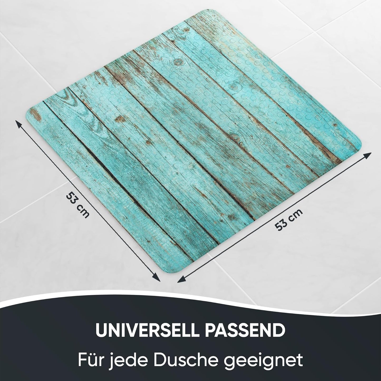 Antirutsch-Badematte, maschinenwaschbar, Holzlatten-Motiv, Lumber