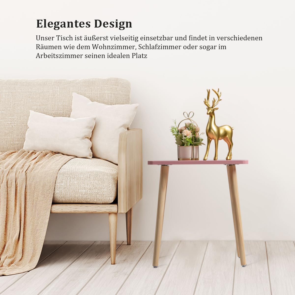 2er-Set Beistelltisch, Rosa 2 Stück