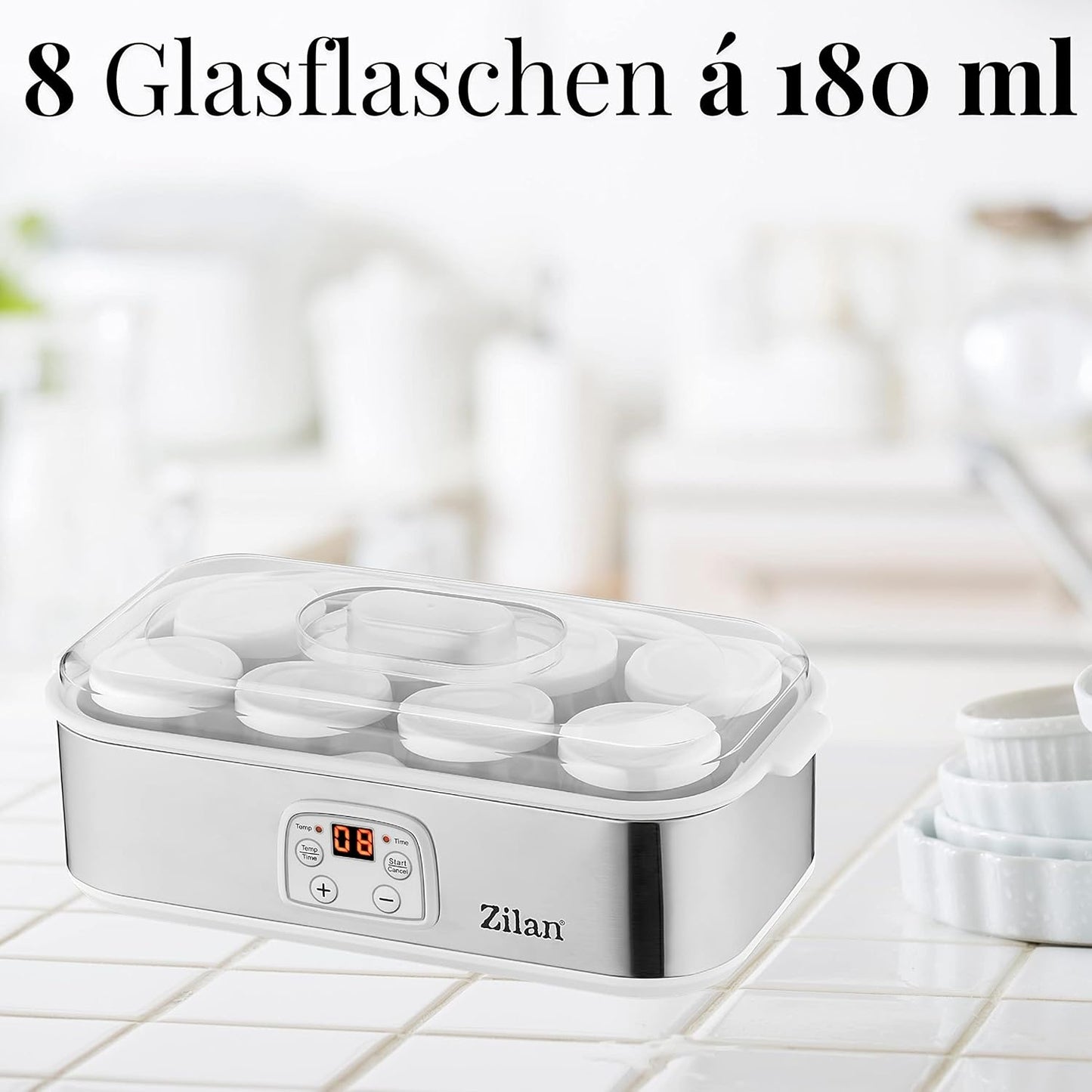 Joghurtmaschine mit 8 Glasflaschen