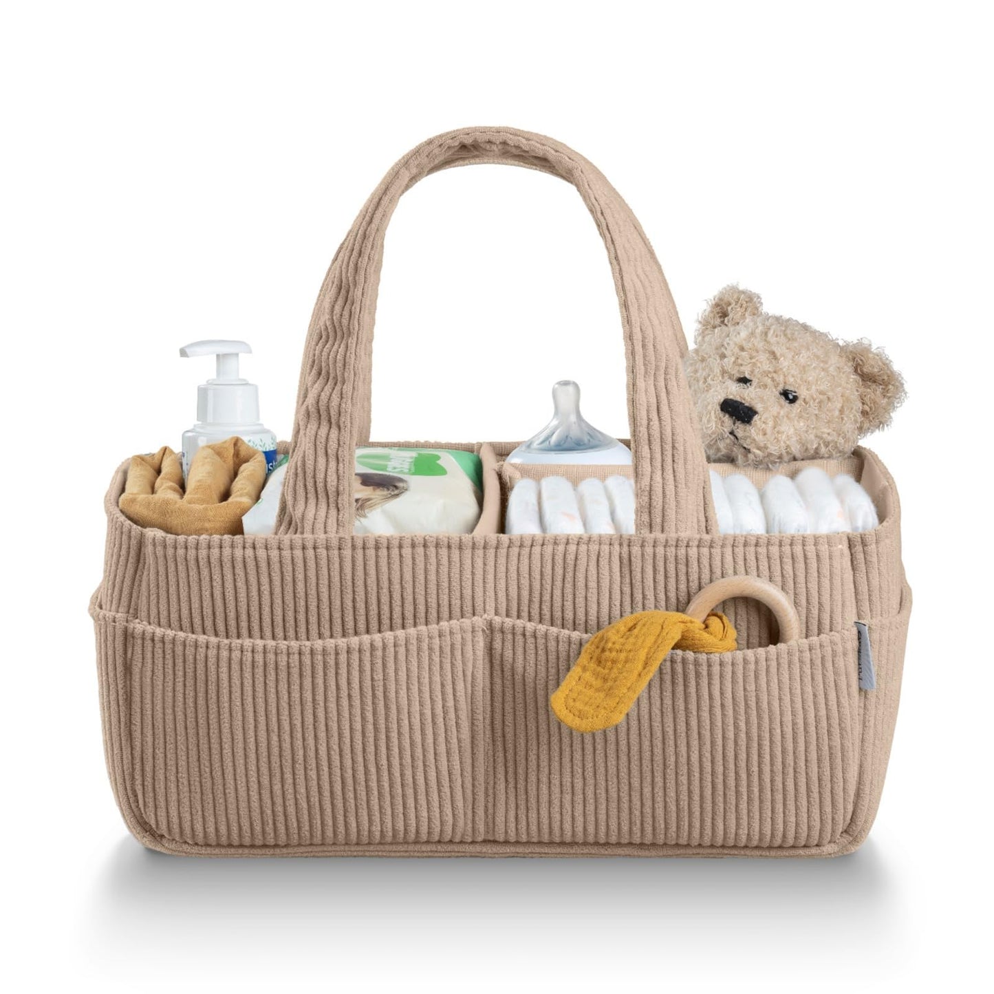 Wickel-Organizer mit Aussenfächern, Mocha
