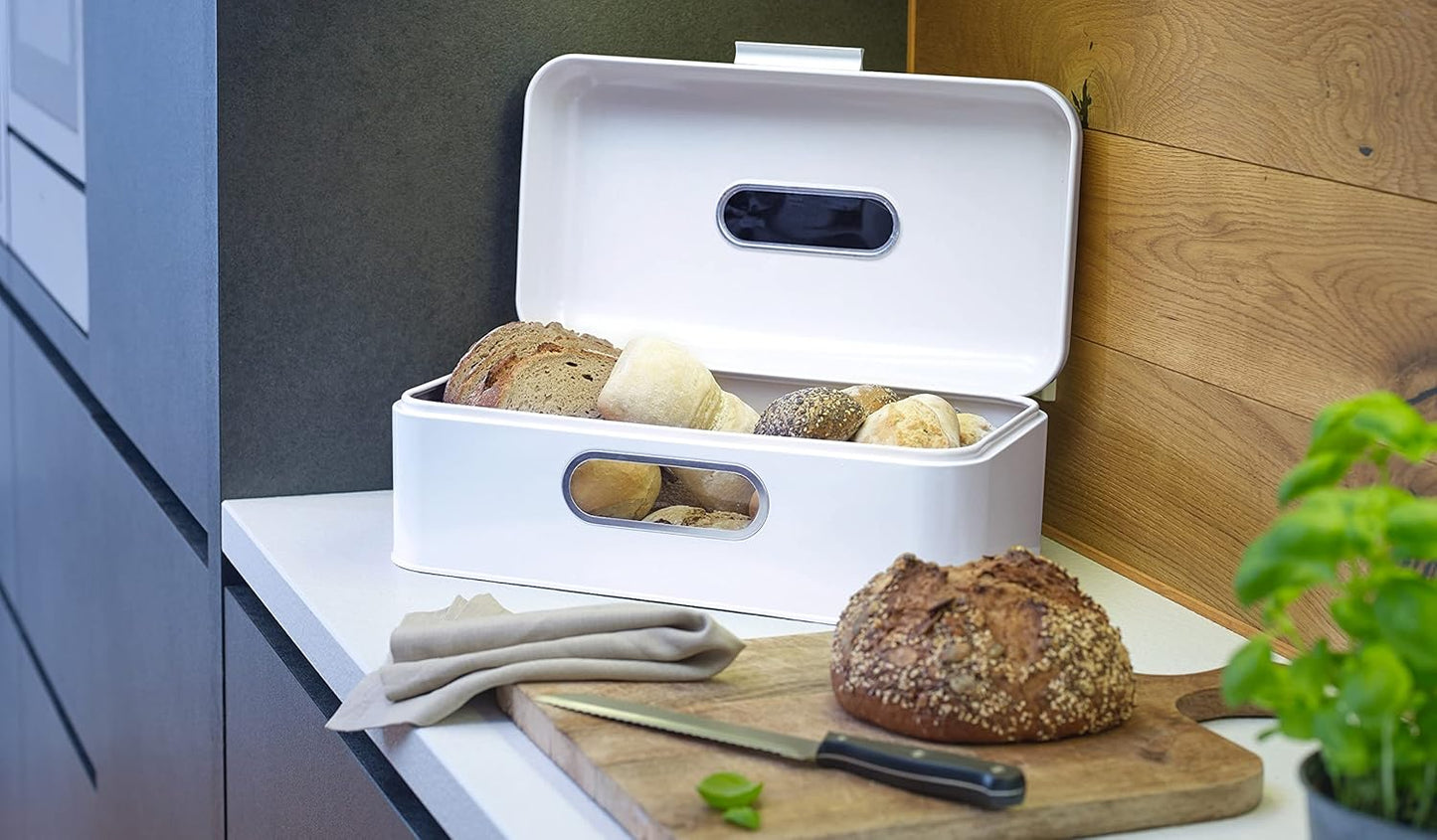 Retro Brotkasten mit Sichtfenster, Weiss Big-Double Window Single