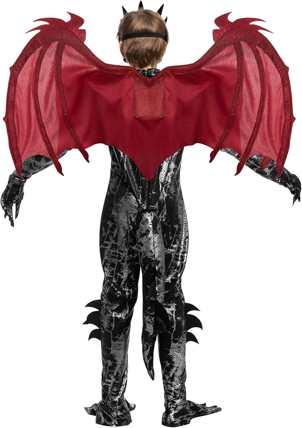 Drachenkostüm mit Flügeln und Maske, Small (5-7 yrs) Rot