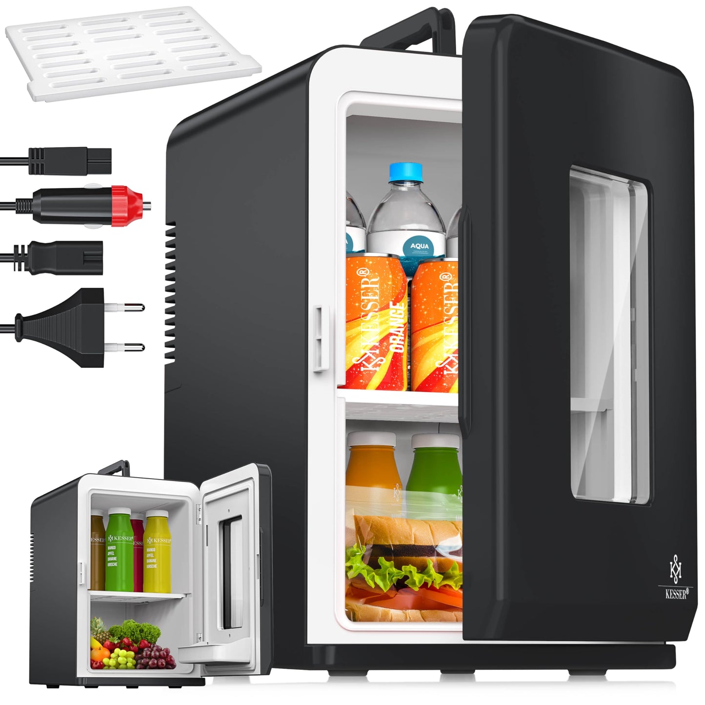 2in1 Mini Kühlschrank mit Kühl- und Heizfunktion, 15L Schwarz