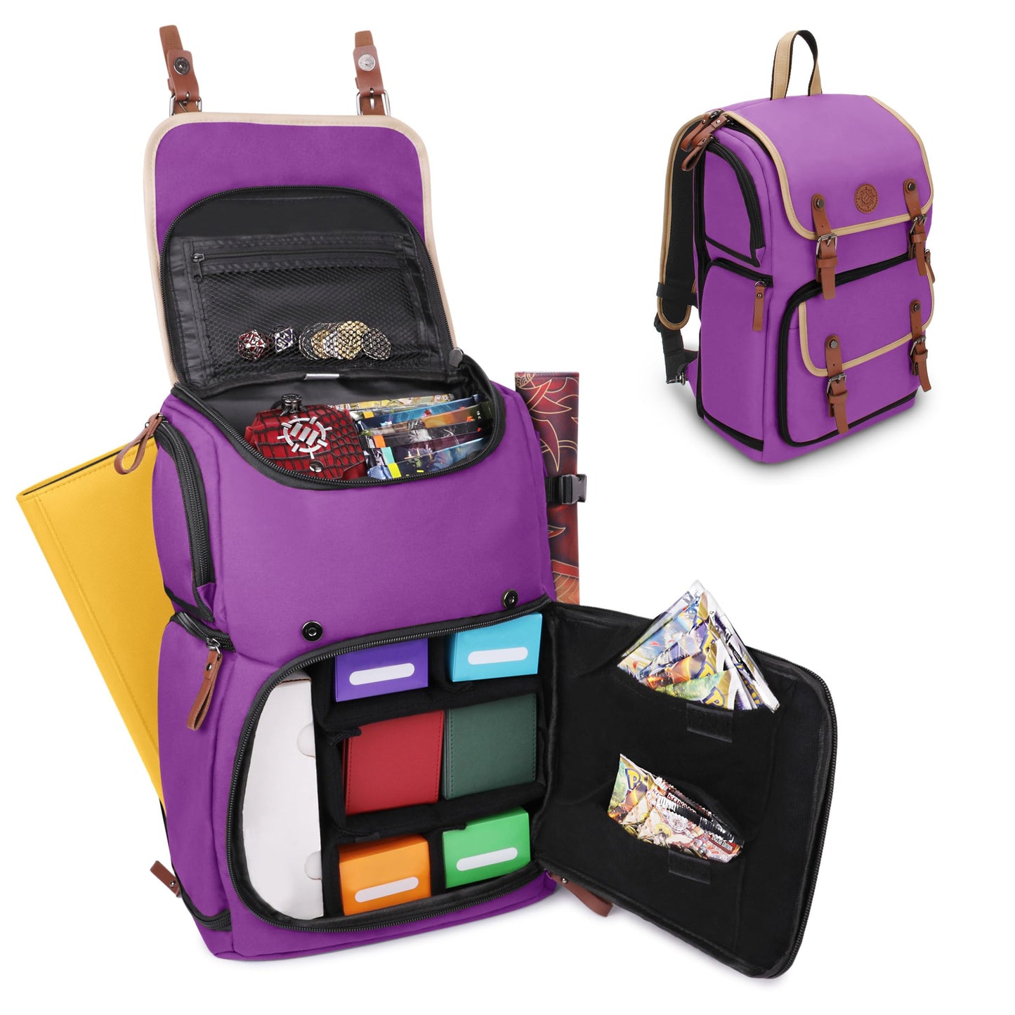 Sammelkarten-Aufbewahrungsbox-Rucksack, Einheitsgrösse Lila