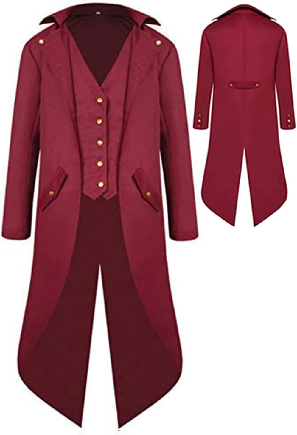 Steampunk Gothic Jacke für Herren, Rot S