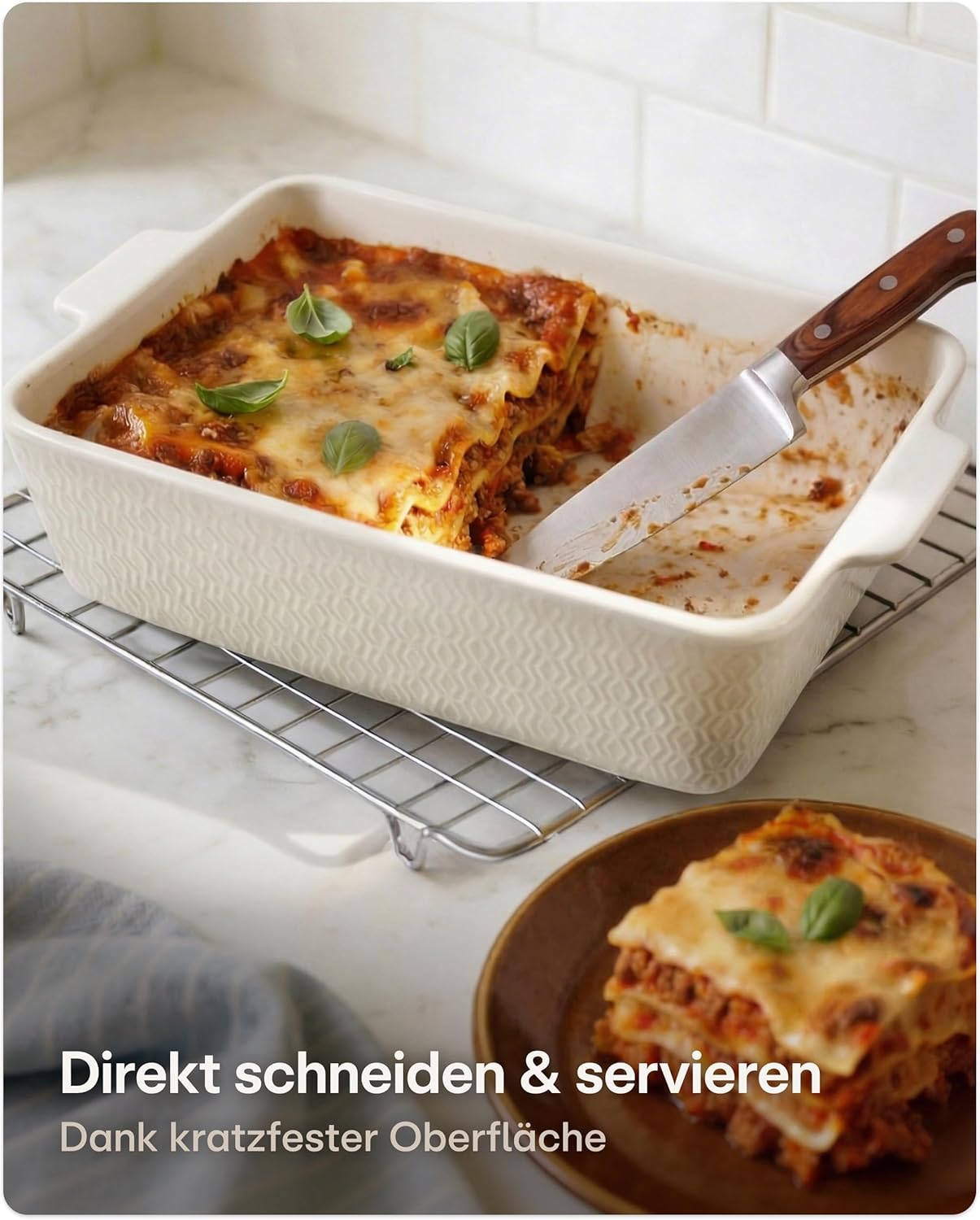 Auflaufform mit extra hohem Rand, Weiss
