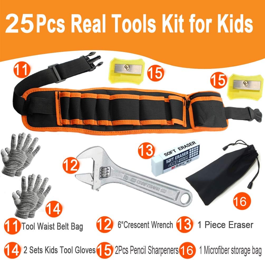 25-teiliges Kinder-Werkzeug-Set für junge Bauarbeiter, 25 PCS