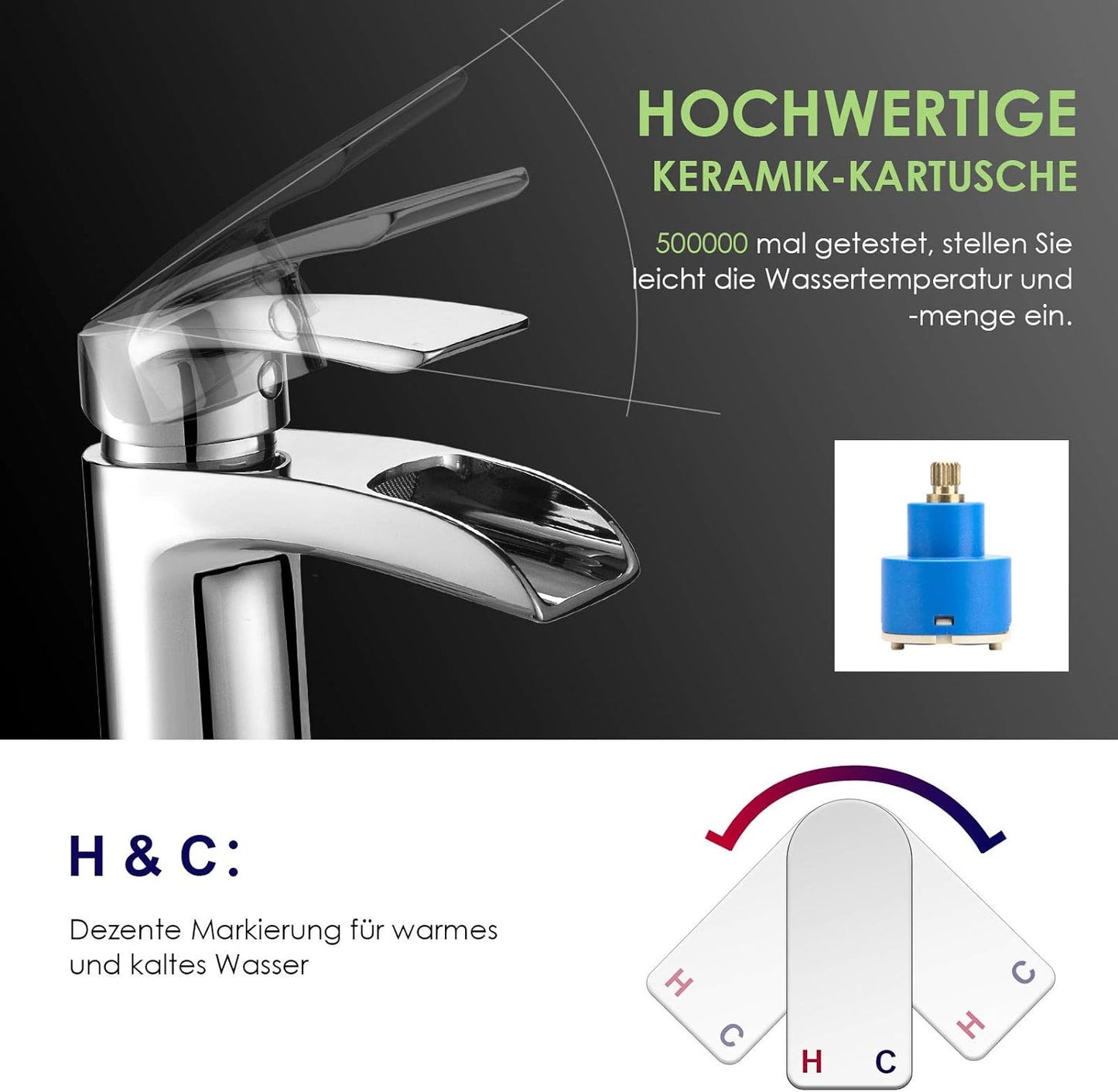 NT08B Wasserfall Waschtischarmatur