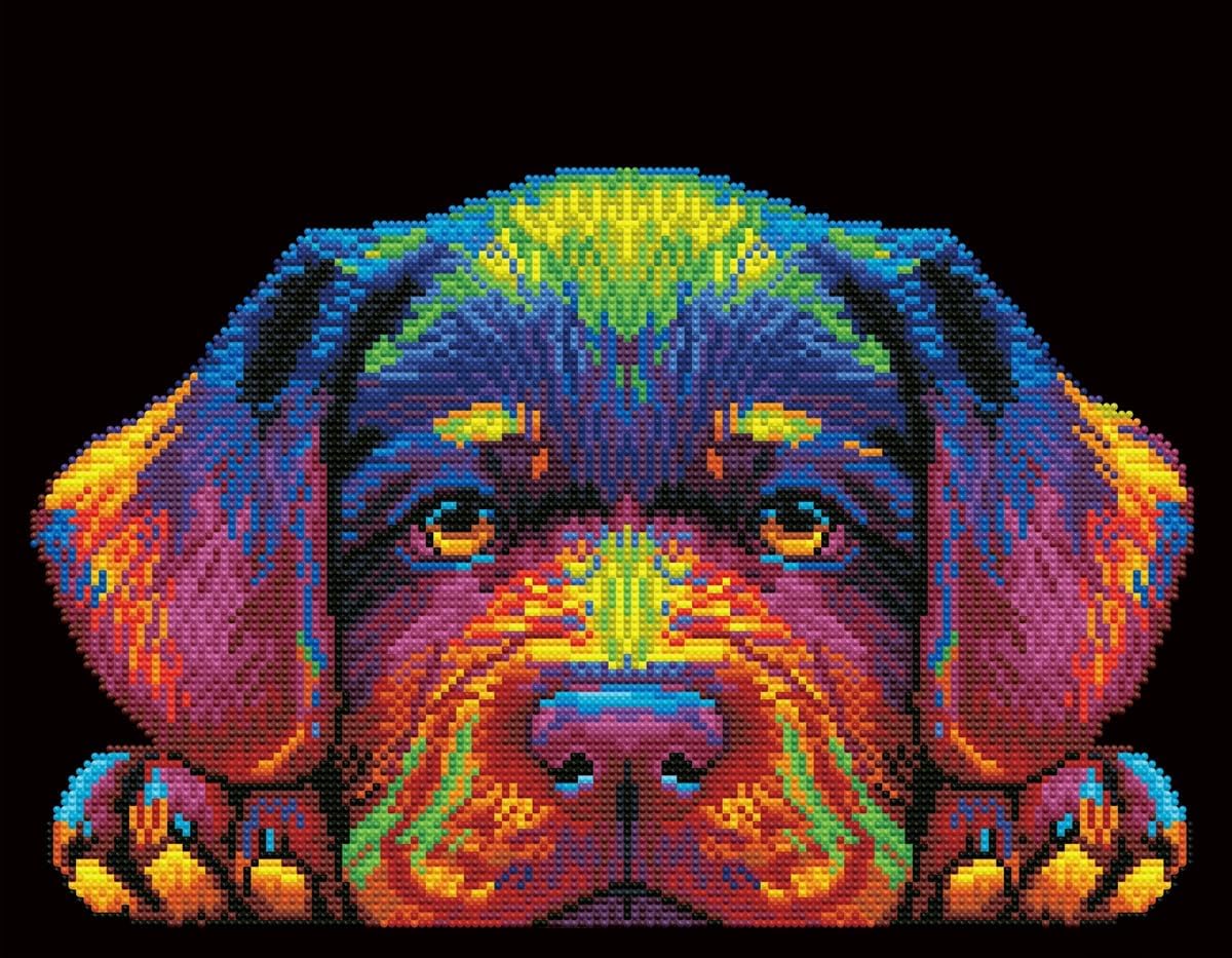 Diamond-Painting-Set Neon Hundewelpe