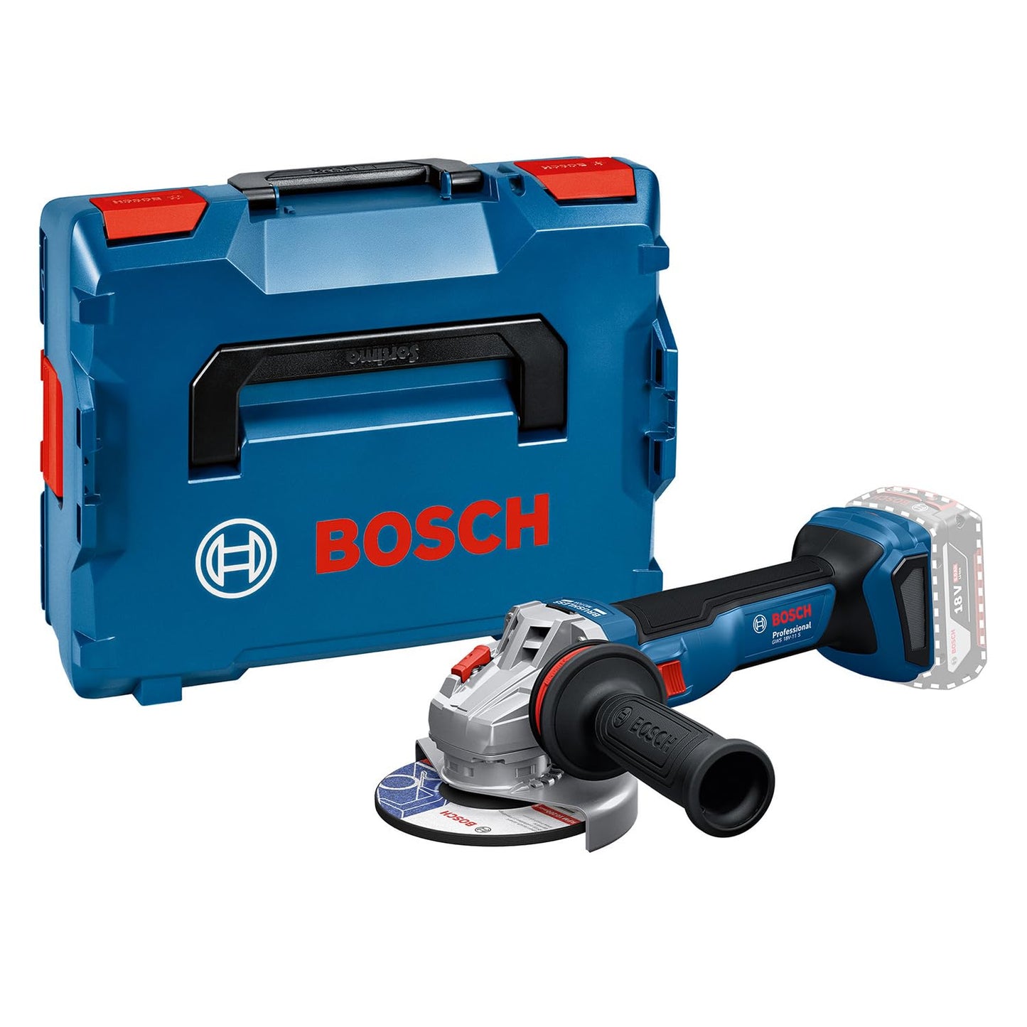 Akku Winkelschleifer GWS 18V-11 S, +L-Boxx, ohne Akku/Lader
