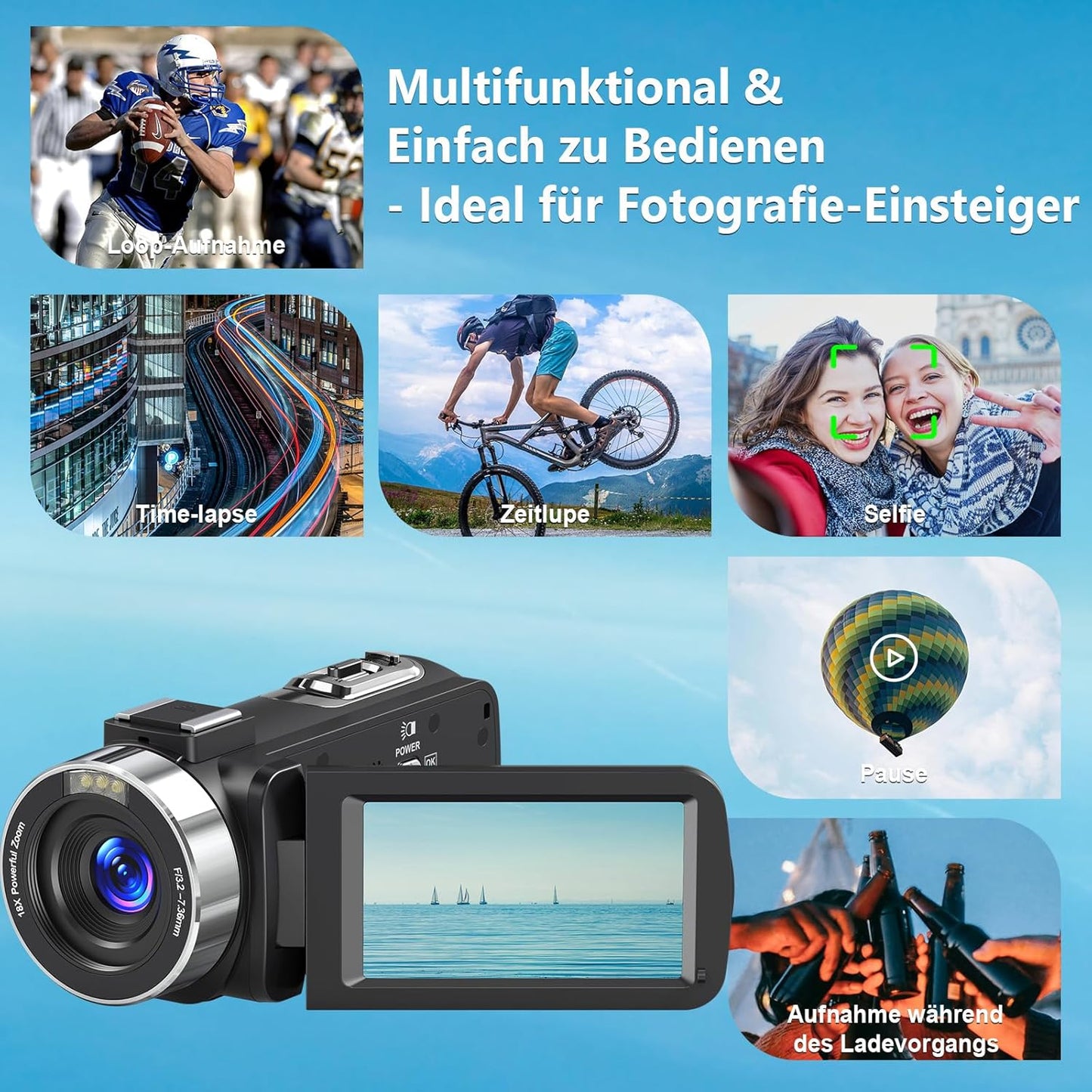 4K Camcorder, Schwarz