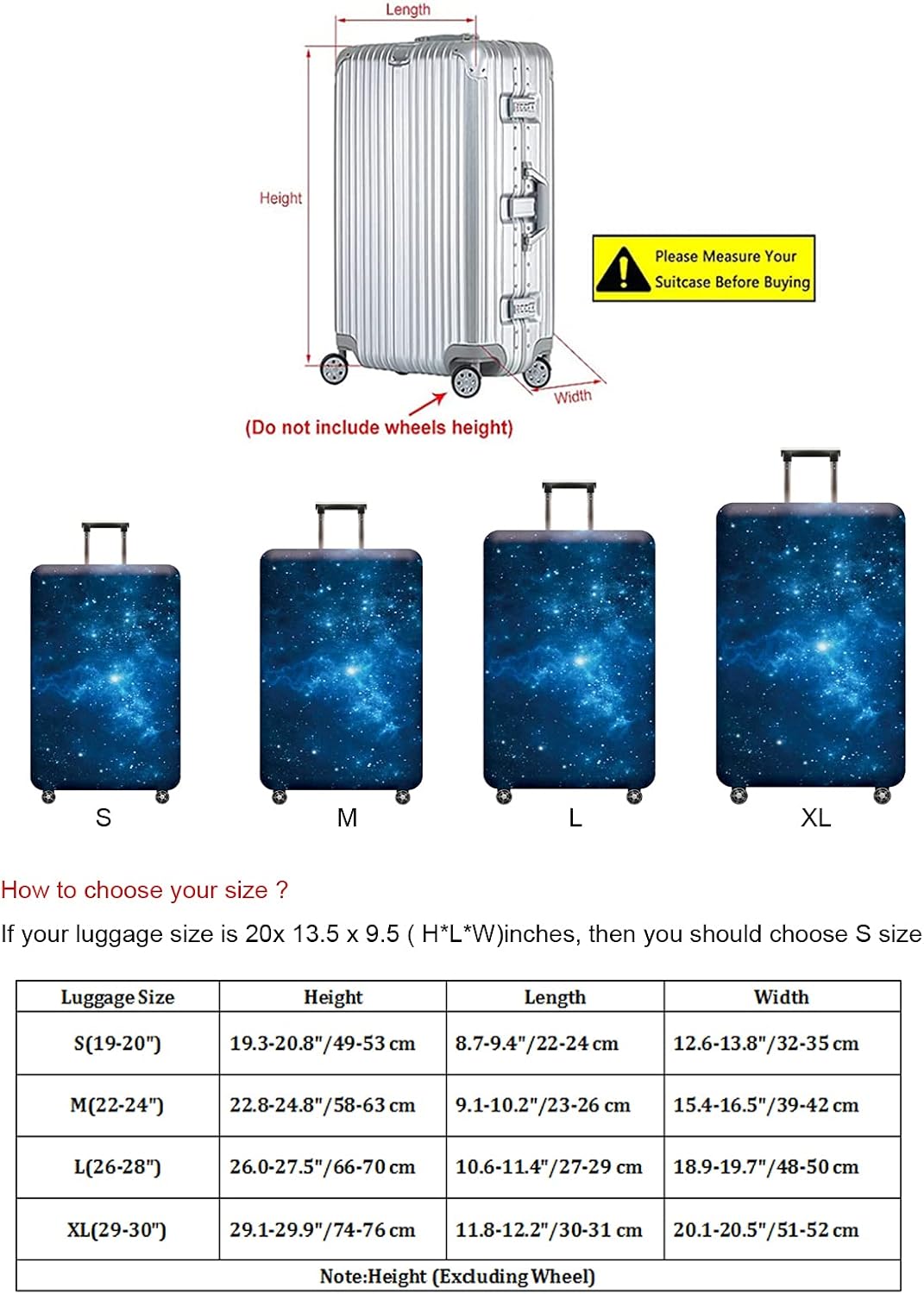 Kofferhülle Galaxis, Galaxis XL: 29-30 Zoll Gepäck