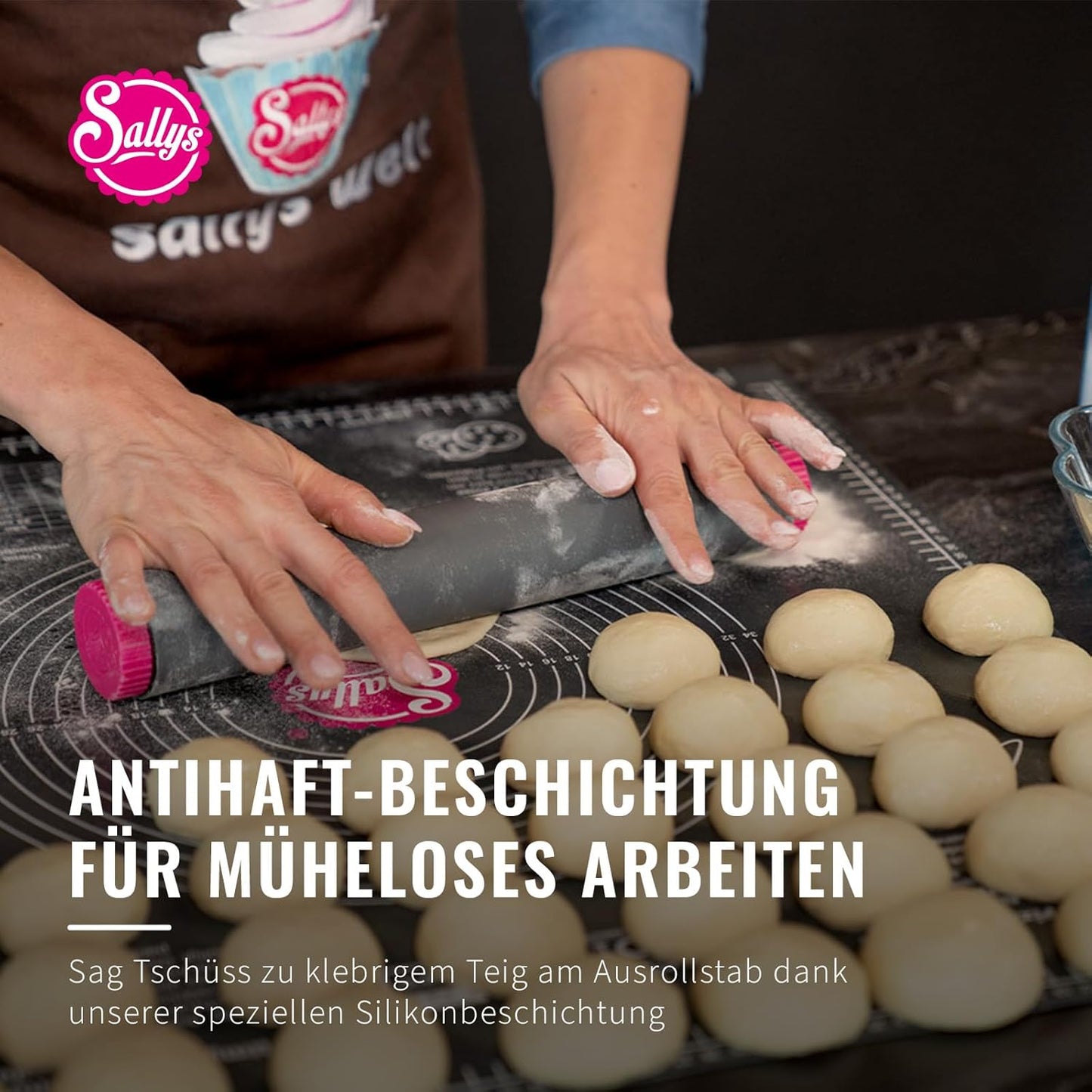 Ausrollstab mit Abstandsringen, 30 cm