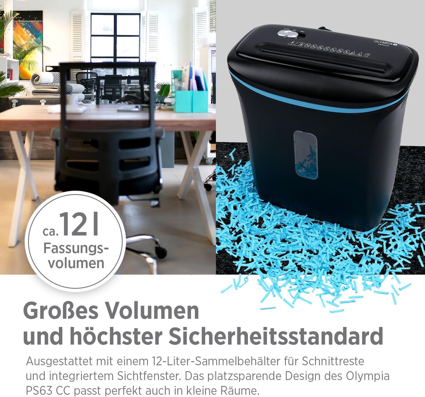 PS 63 CC Aktenvernichter für Papier & Kreditkarten