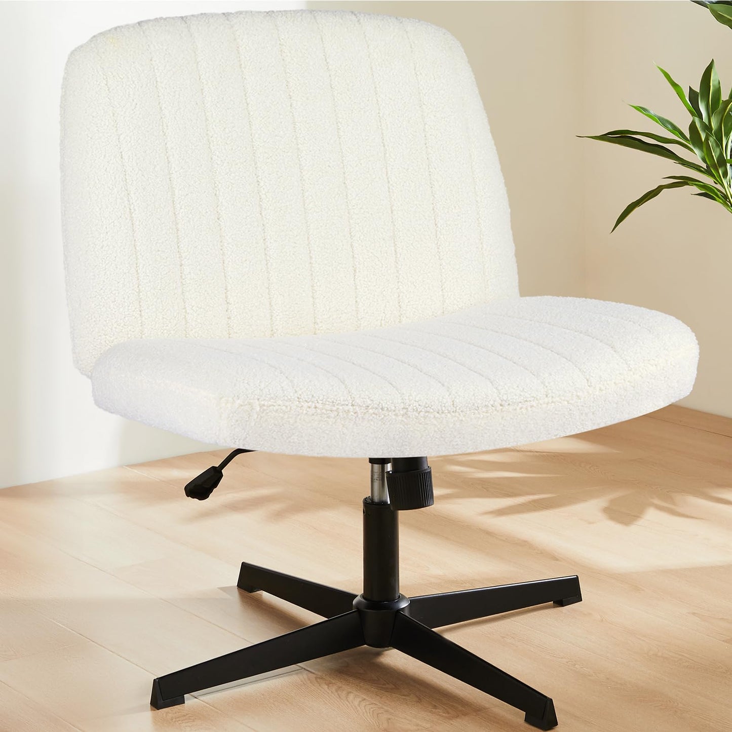 Bürostuhl ohne Armlehnen, Beige Velvet