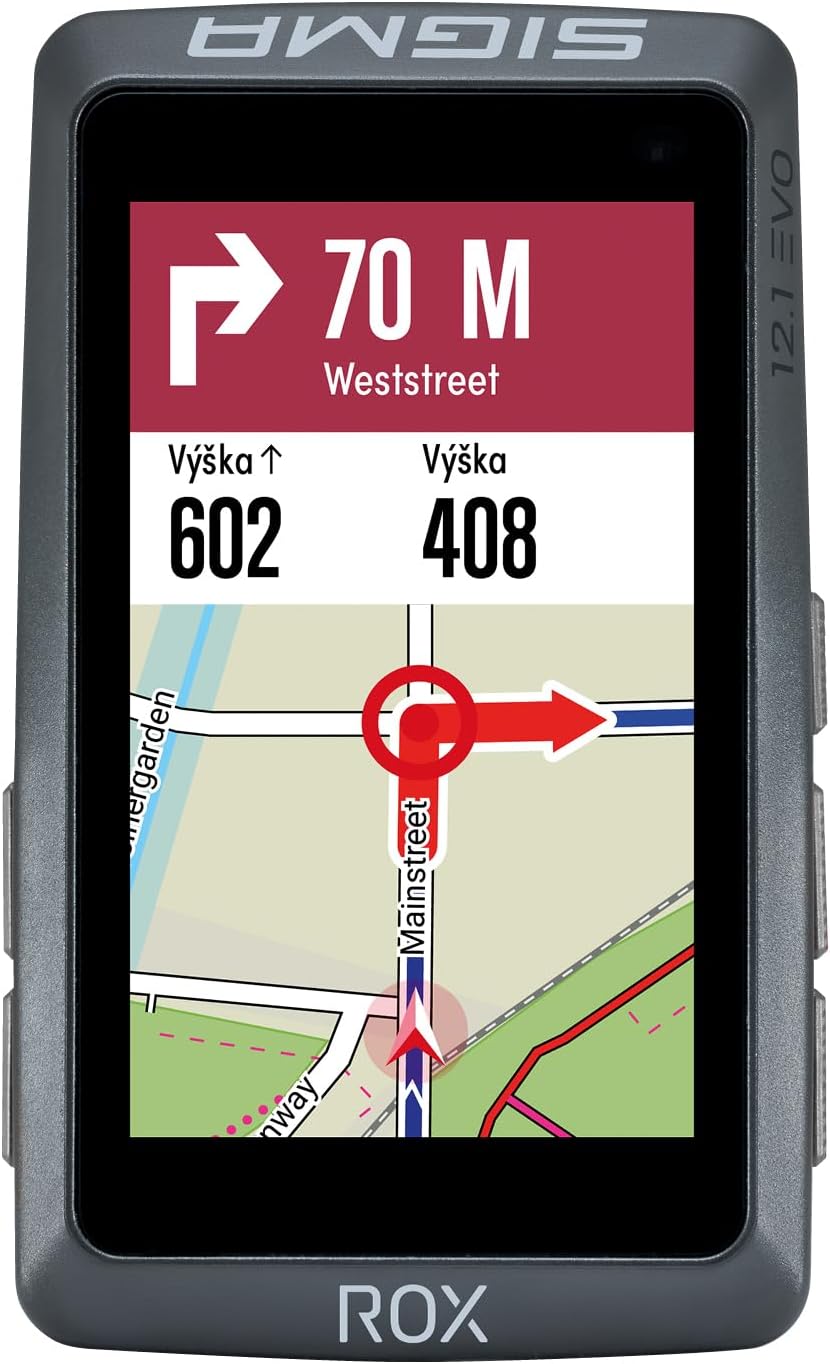 ROX 12.1 Evo Fahrradcomputer GPS mit 150 Funktionen Kabellos, Grau Basic Set