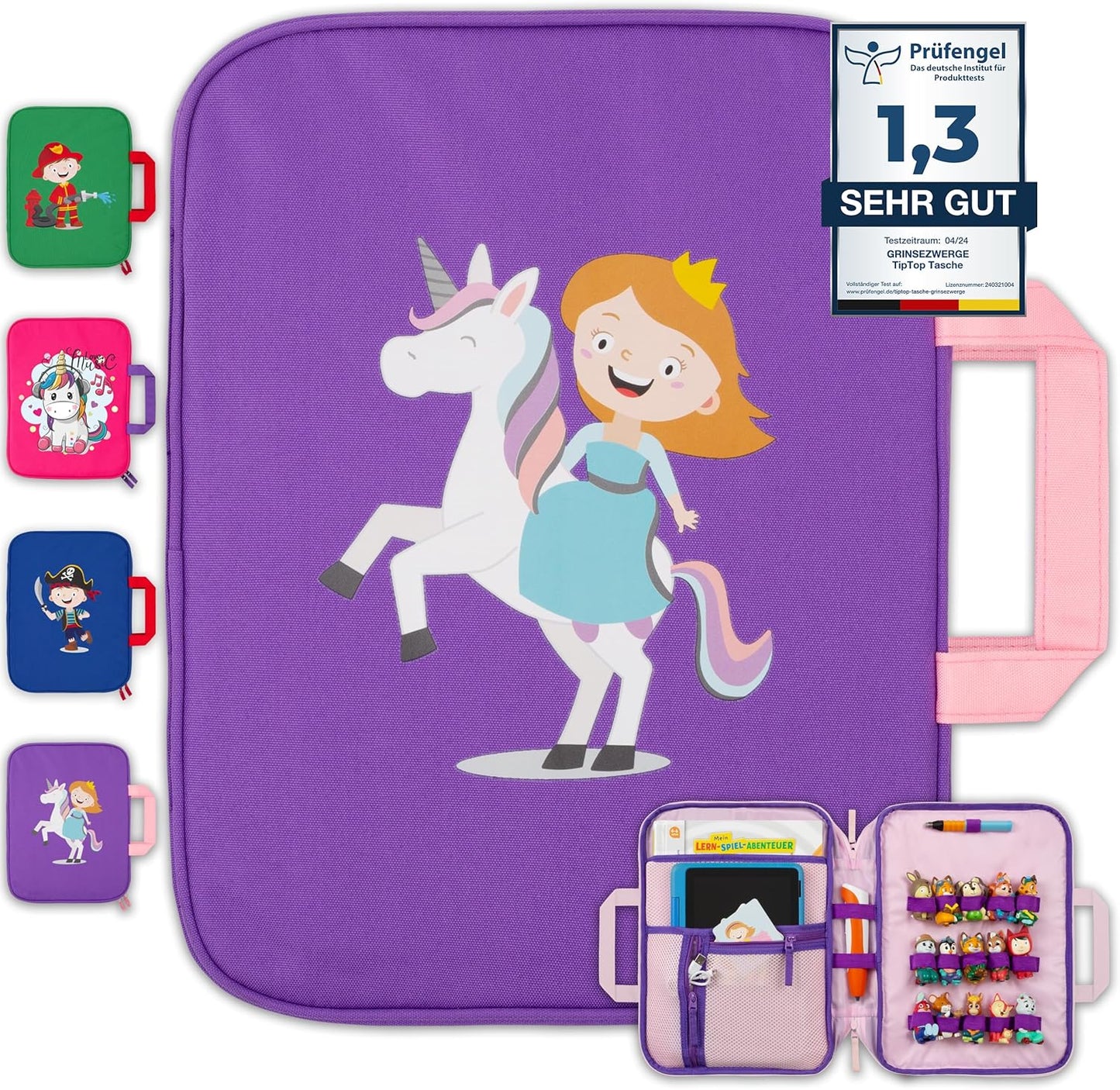 Tasche für Edurino, Tonie & TipToi Zubehör, Pia Prinzessin (Lila)
