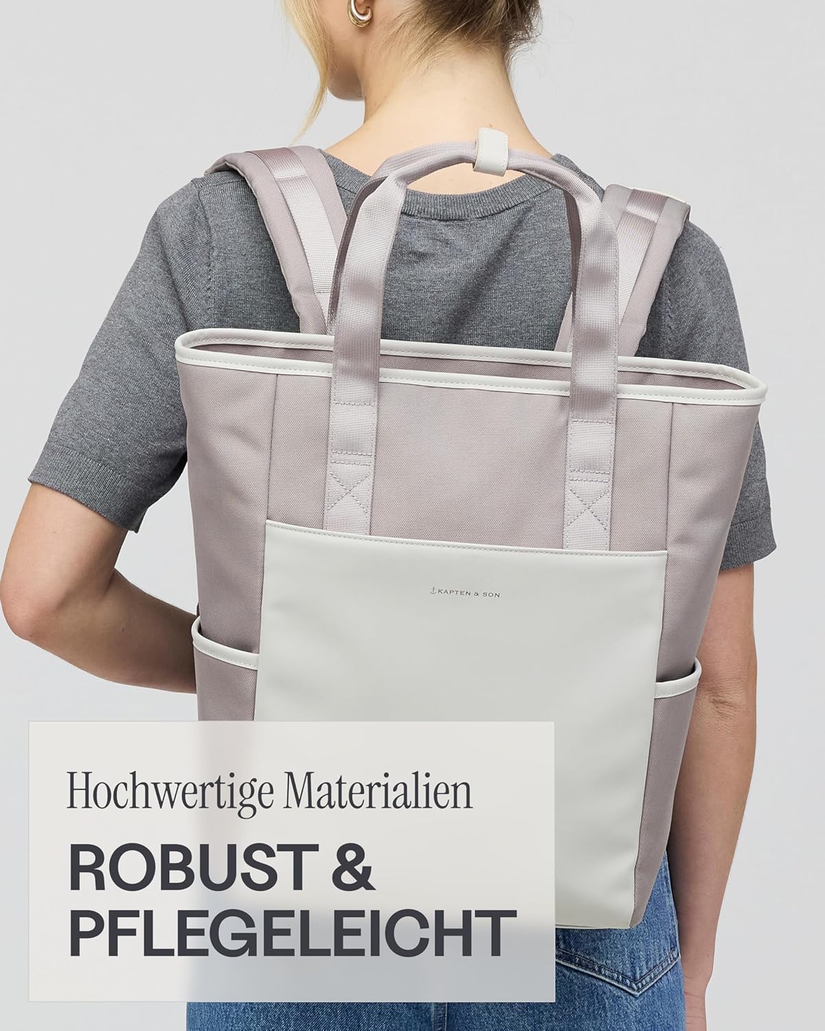 Wickelrucksack mit Kulturtasche und Wickelunterlage, Muted Clay 18 L