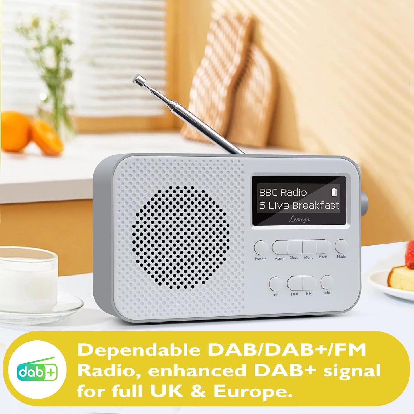 PR2-Max - Kompaktes DAB-Radio mit Bluetooth, PR2-MAX Grau