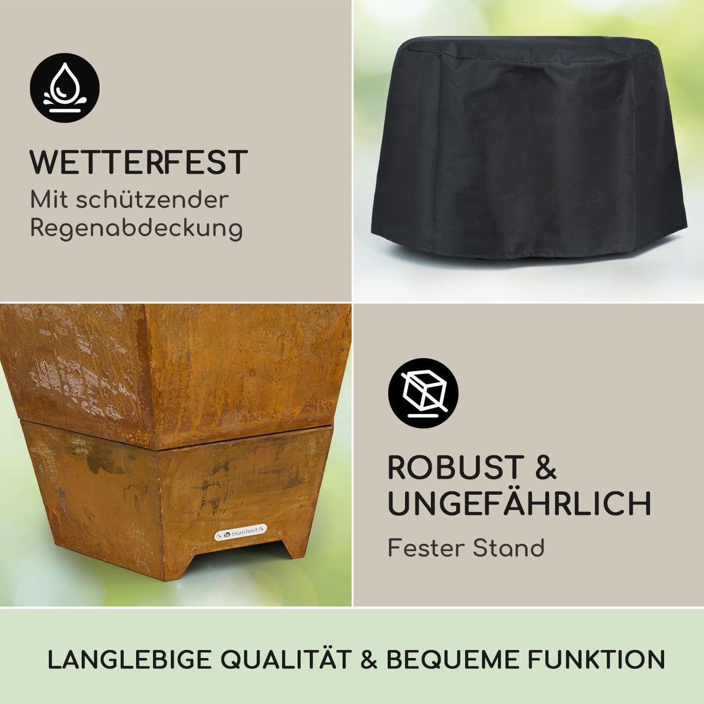 Sechseckige Feuerschale mit Grillrost, Hekla Rost