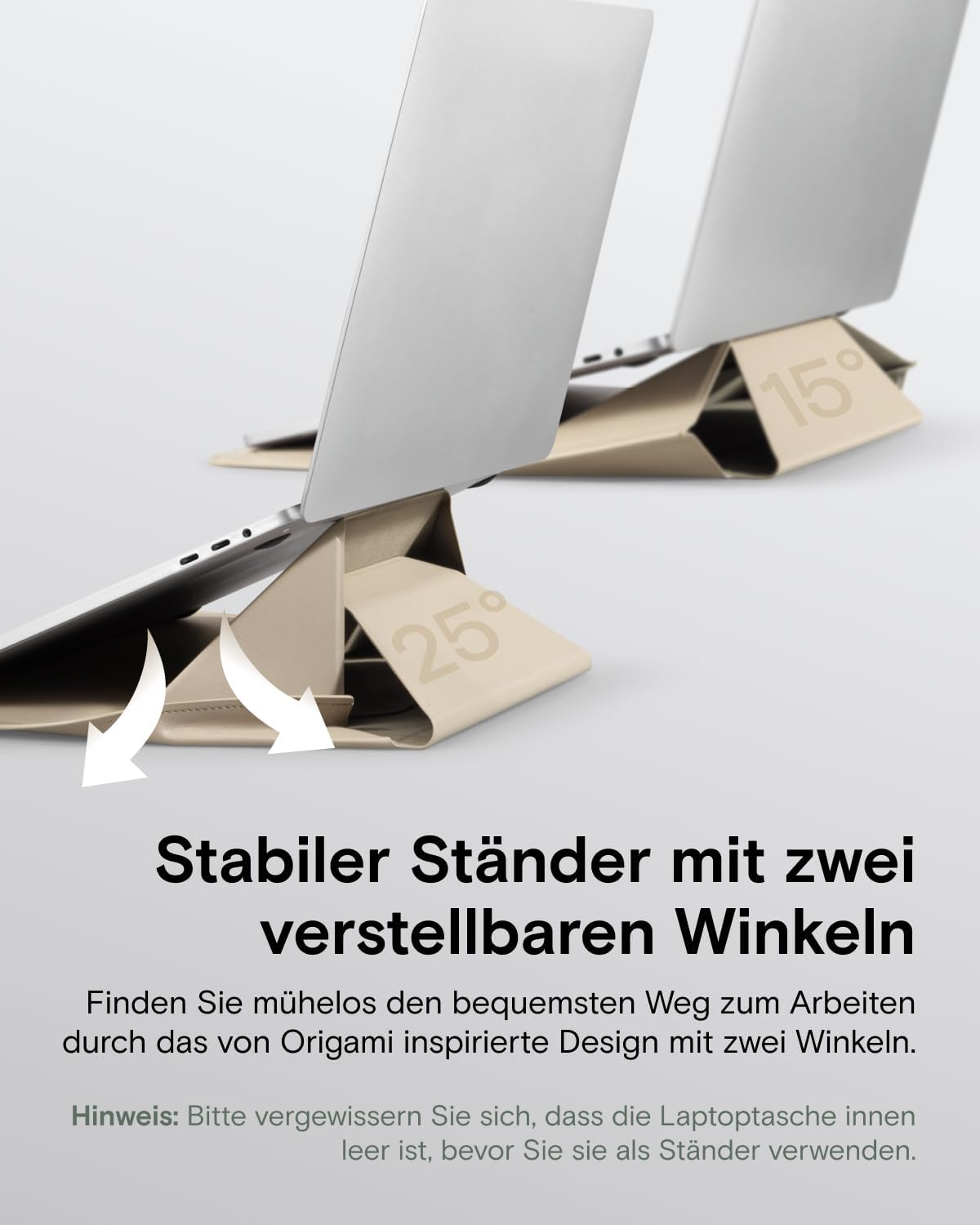 Laptoptasche & Ständer für 13.3 Zoll Laptop, Strand Weiss 13,3"