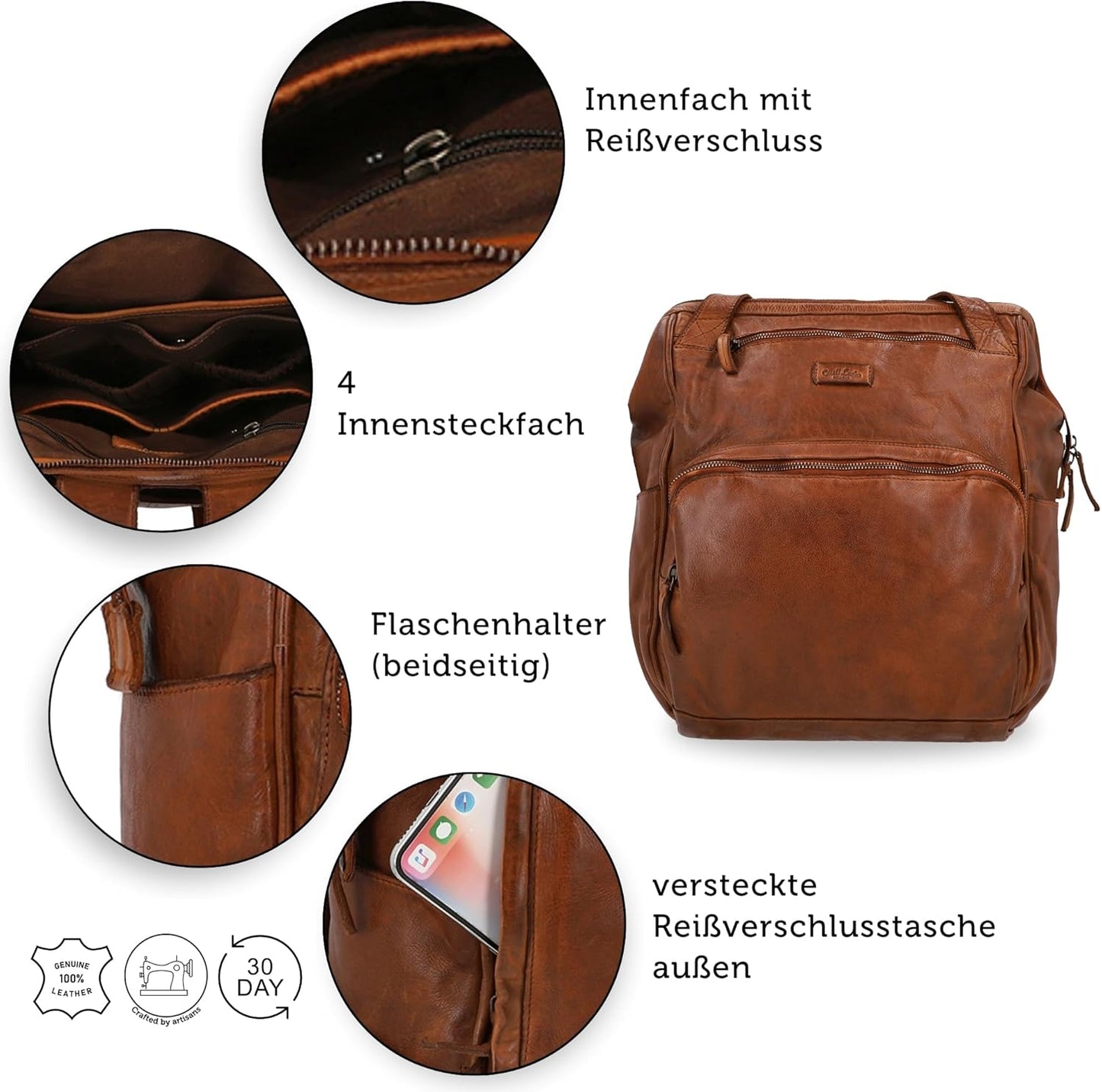 Wickelrucksack Carina mit Flaschenhalter
