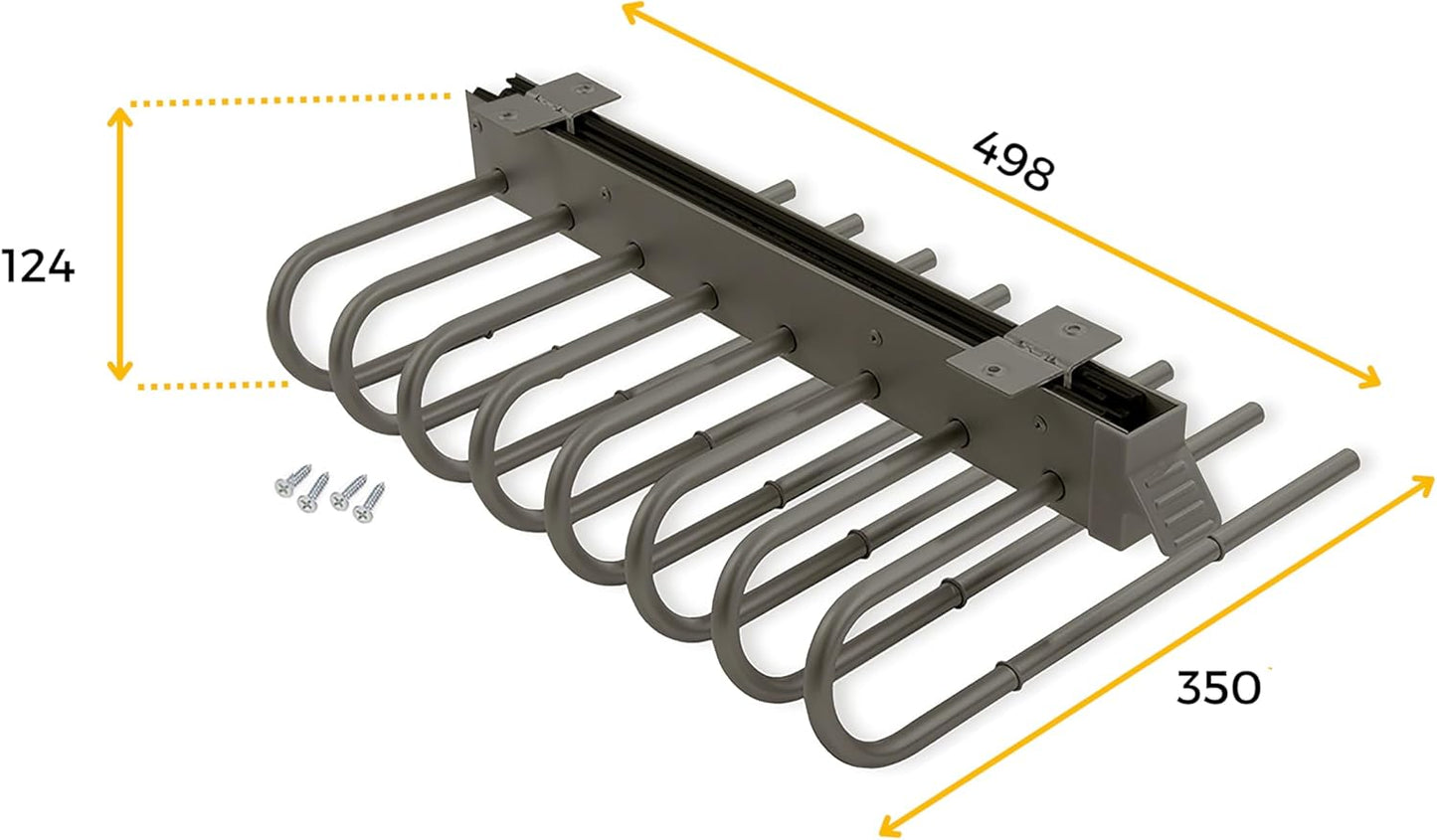 Ausziehbarer Hosenbügel, Linken seite Titanium