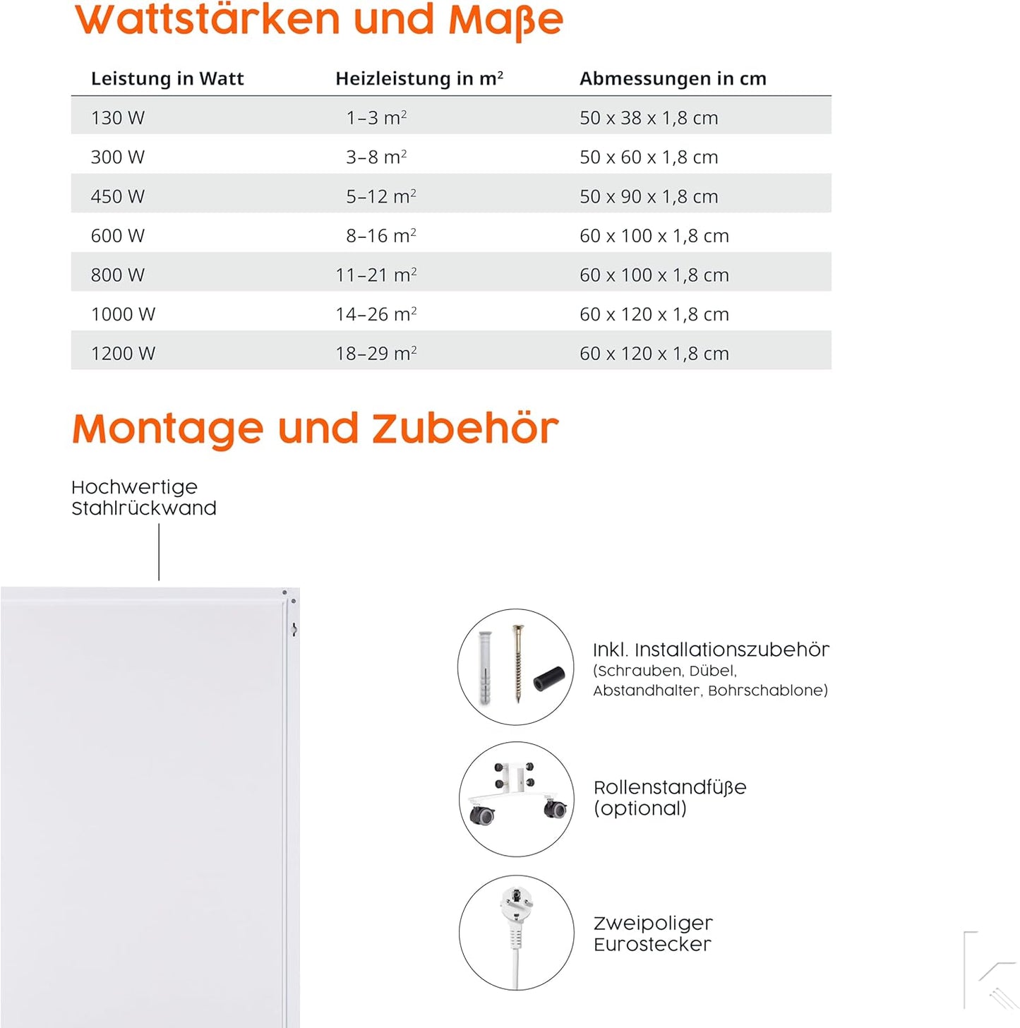 Infrarotheizung, 800 Watt