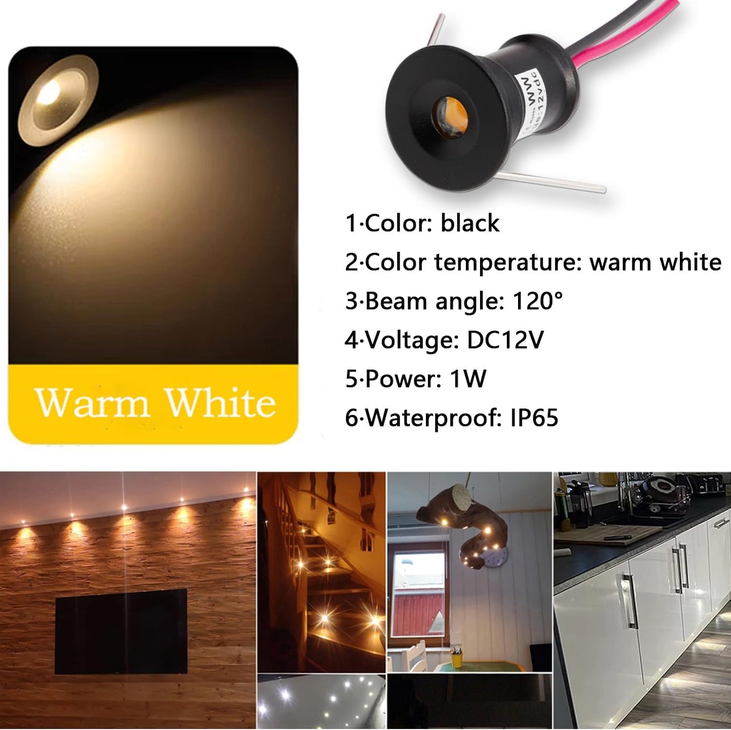 Mini LED-Einbauspot 9er-Set, Warmweiss 120°