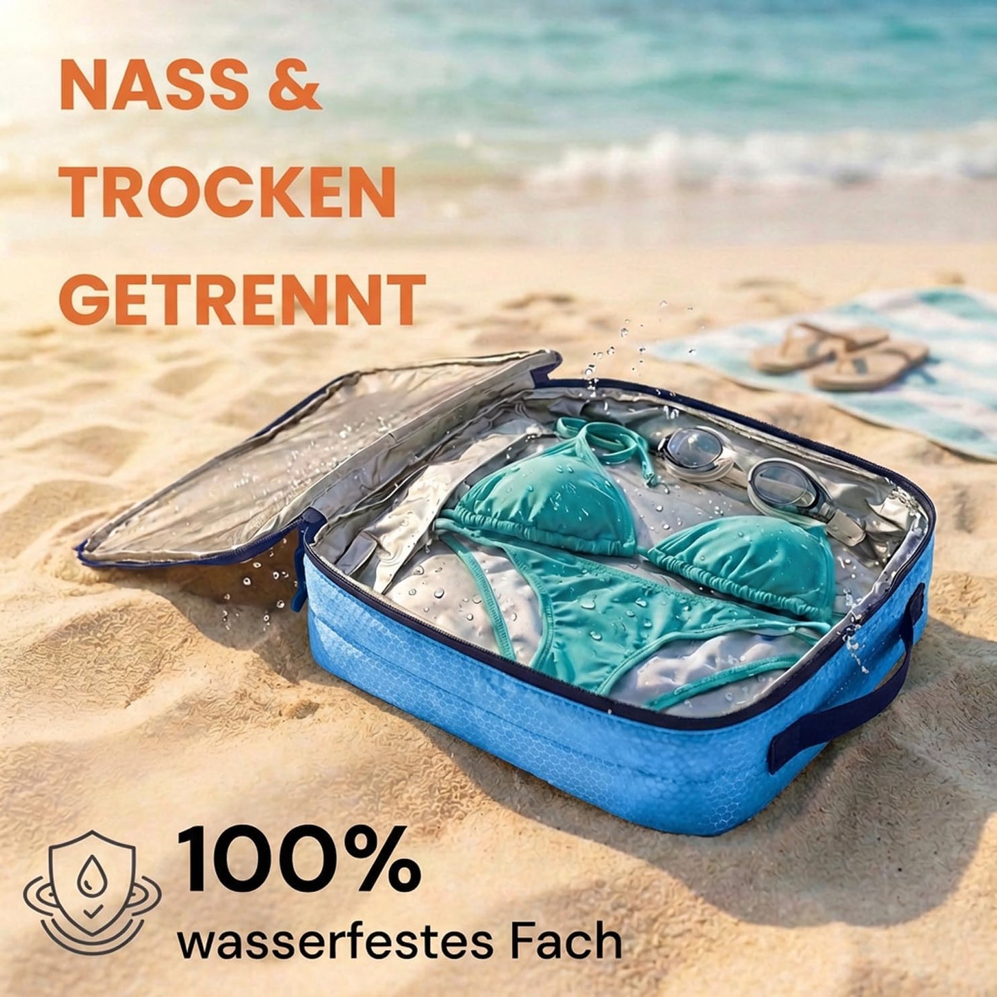 3-teiliges Packwürfel-Set, Mariner's Azure - Blau 3-teilig