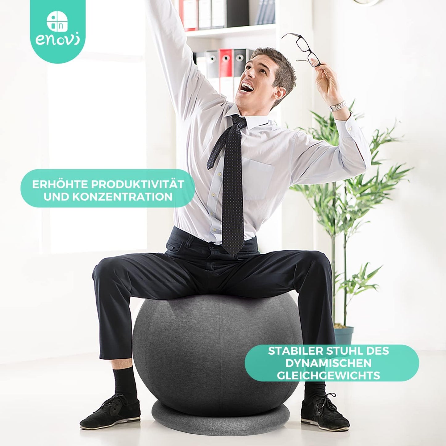 ProfiBalance Pezziball, Deepspace Grau 60-65cm Sitzhöhe