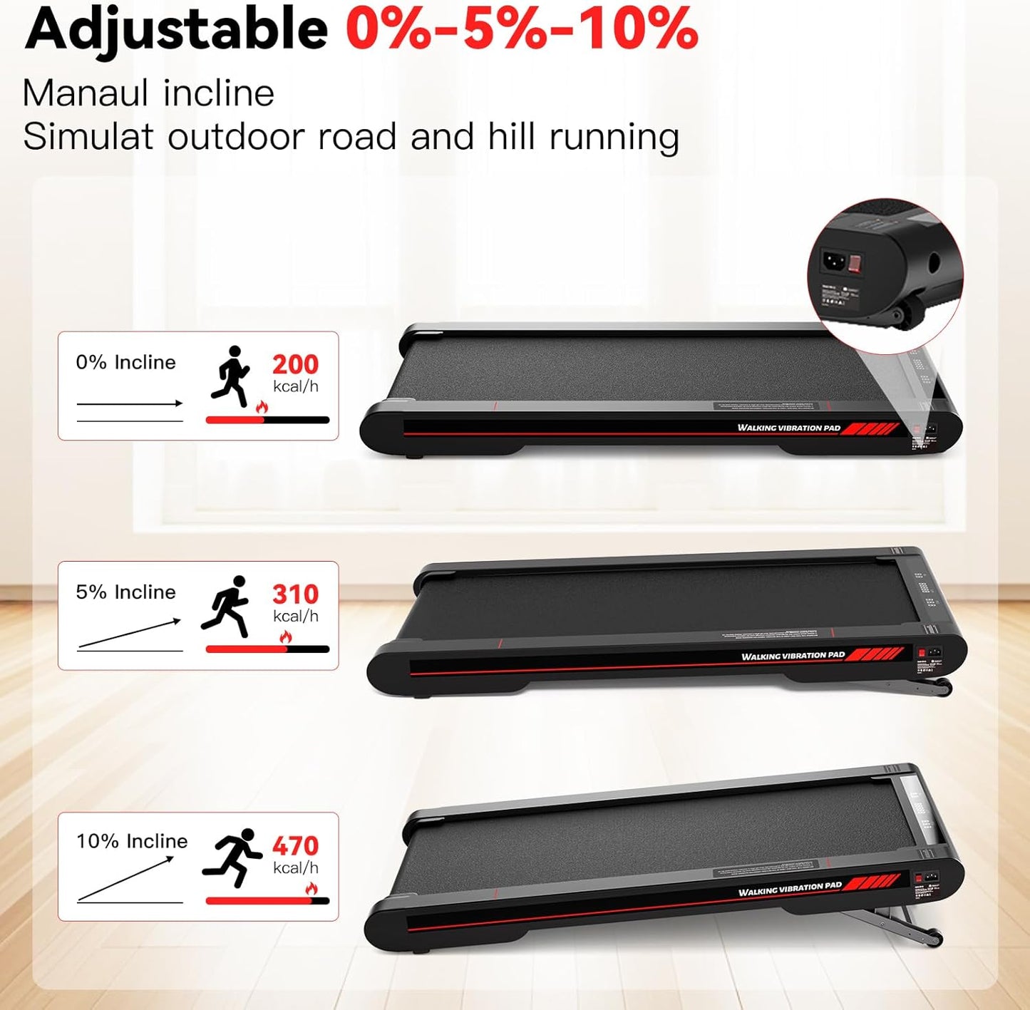 Walking Pad mit Vibrationsmodus, Black RM02