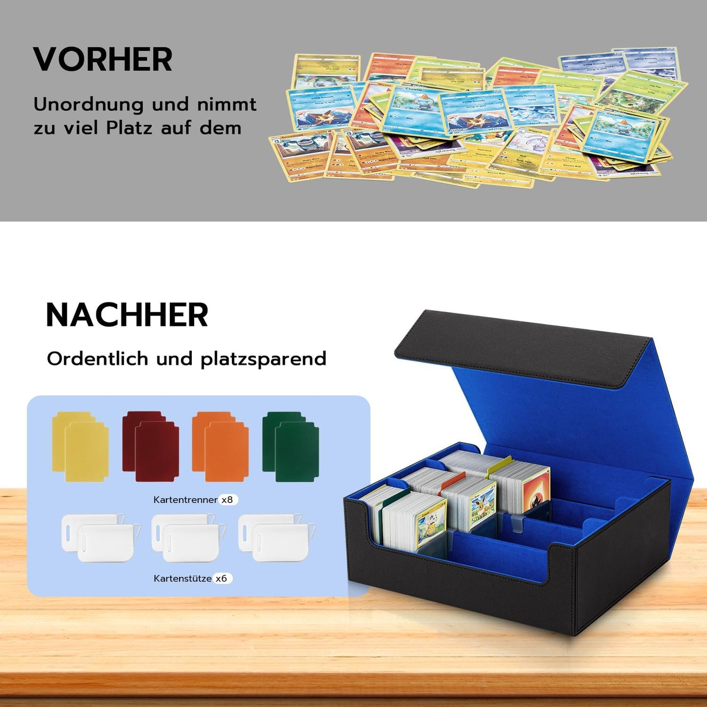 Sammelkarten-Aufbewahrungsbox für über 1800 Karten, 1800+blue
